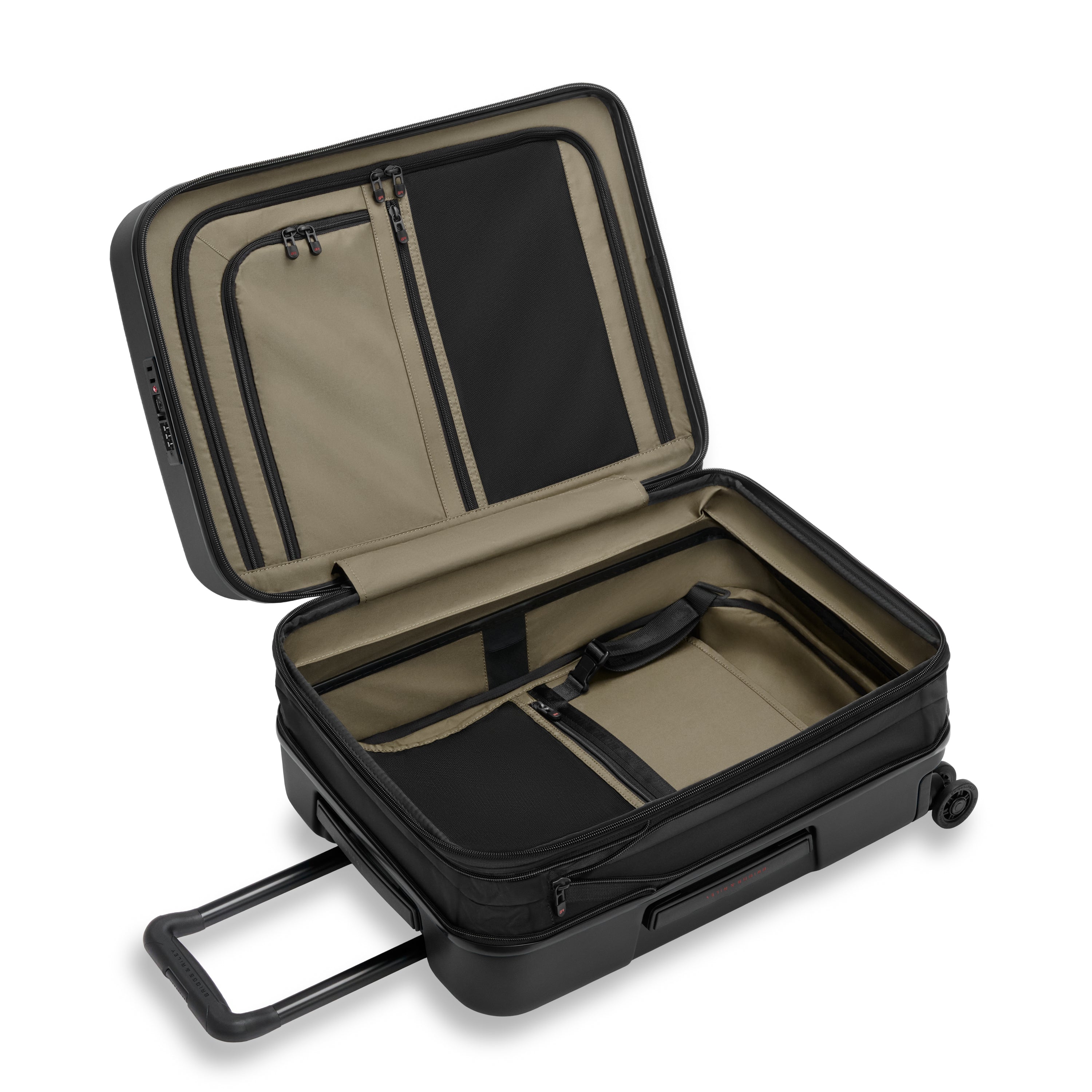 Briggs & Riley ZDX Global 21" Hardside Carry-On Expandable Spinner in Black — interior view # color_Black