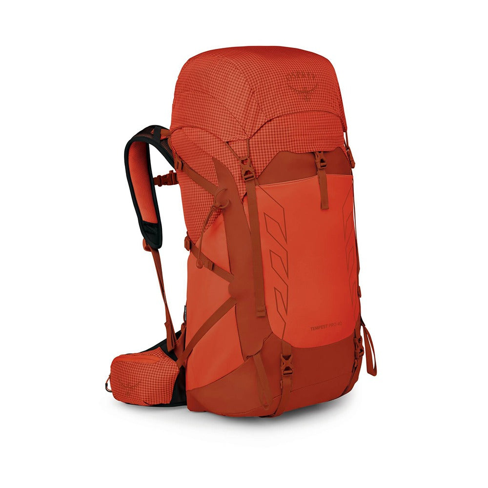 Osprey Tempest Pro 40 Women's Hiking Backpack 40L in Mars Orange — angle view 6