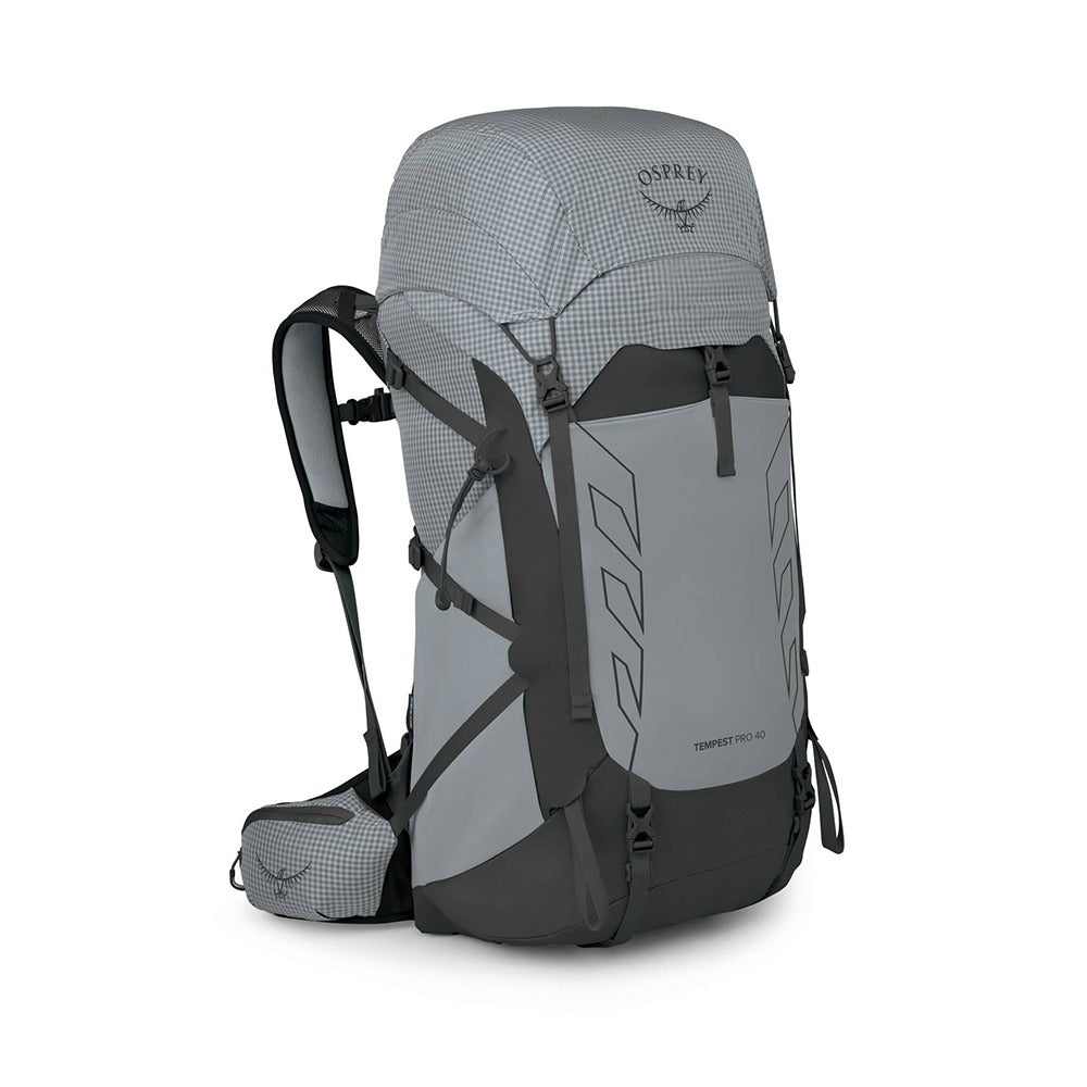 Osprey Tempest Pro 40 Women's Hiking Backpack 40L in Silver Lining — angle view 5