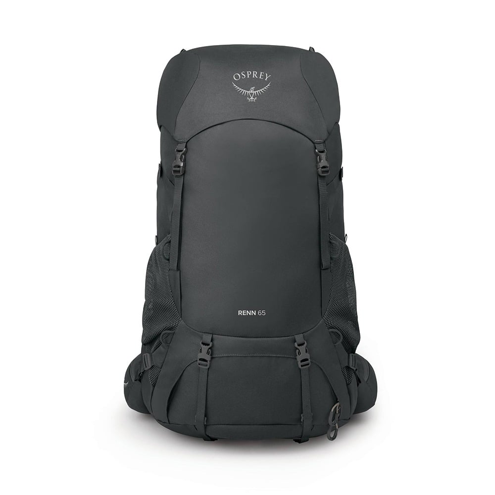 Osprey Renn 65 Backpacking Pack 65L in Dark Charcoal/Gray Wolf — front view