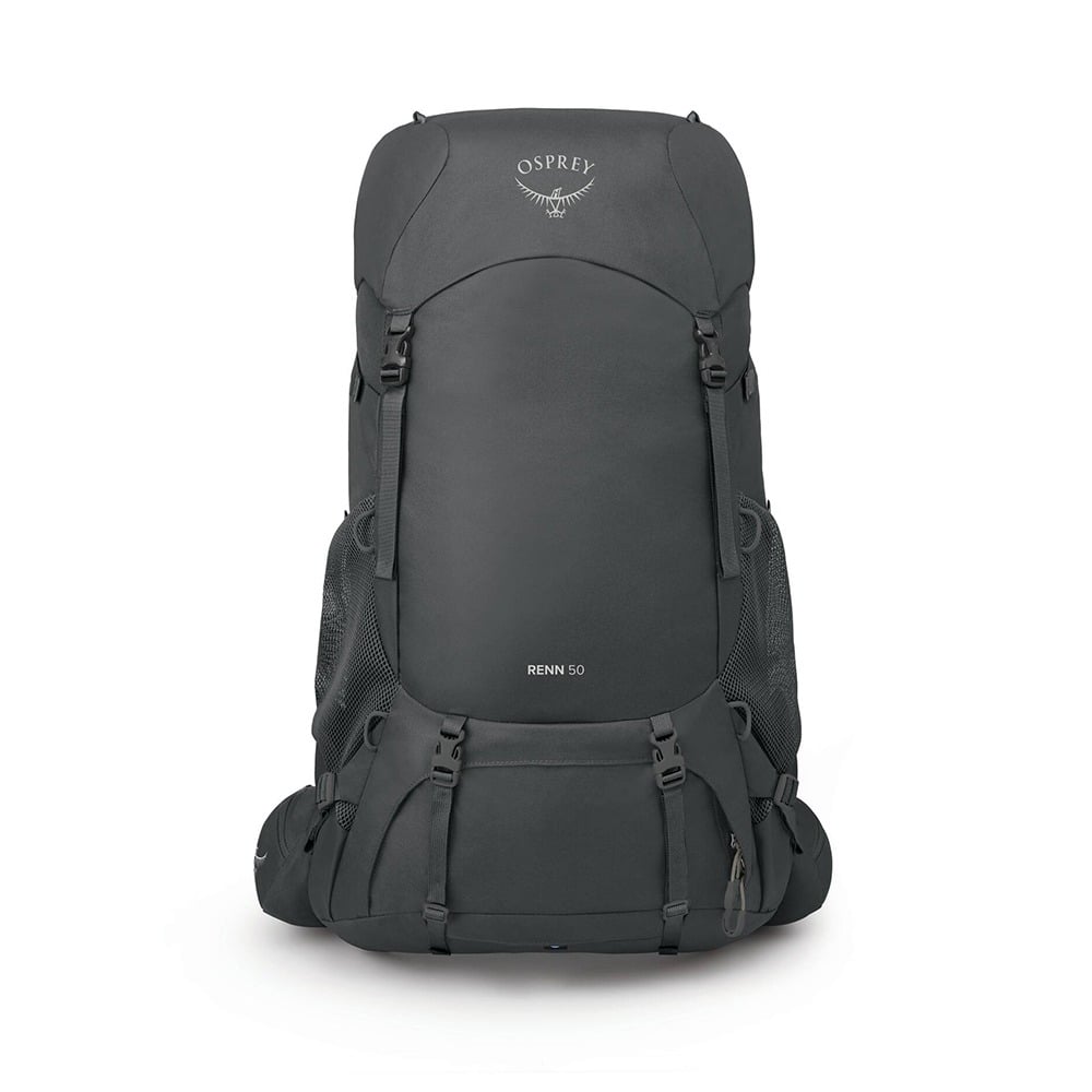Osprey Renn 50 Women's Backpacking Pack 50L in Dark Charcoal/Gray Wolf — front view