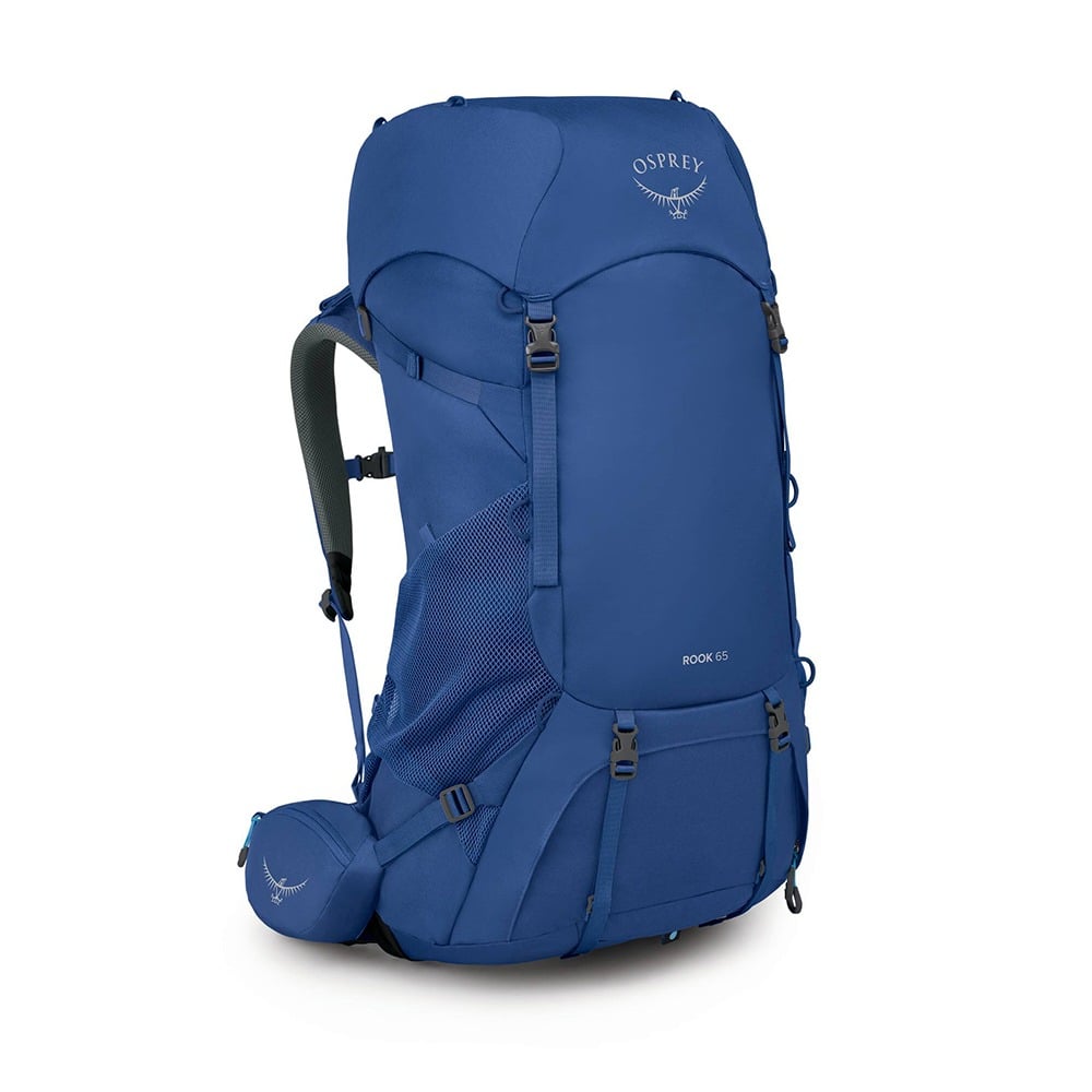 Osprey Rook 65 Backpacking Pack 65L in Astrology Blue/Blue Flame — angle view 2