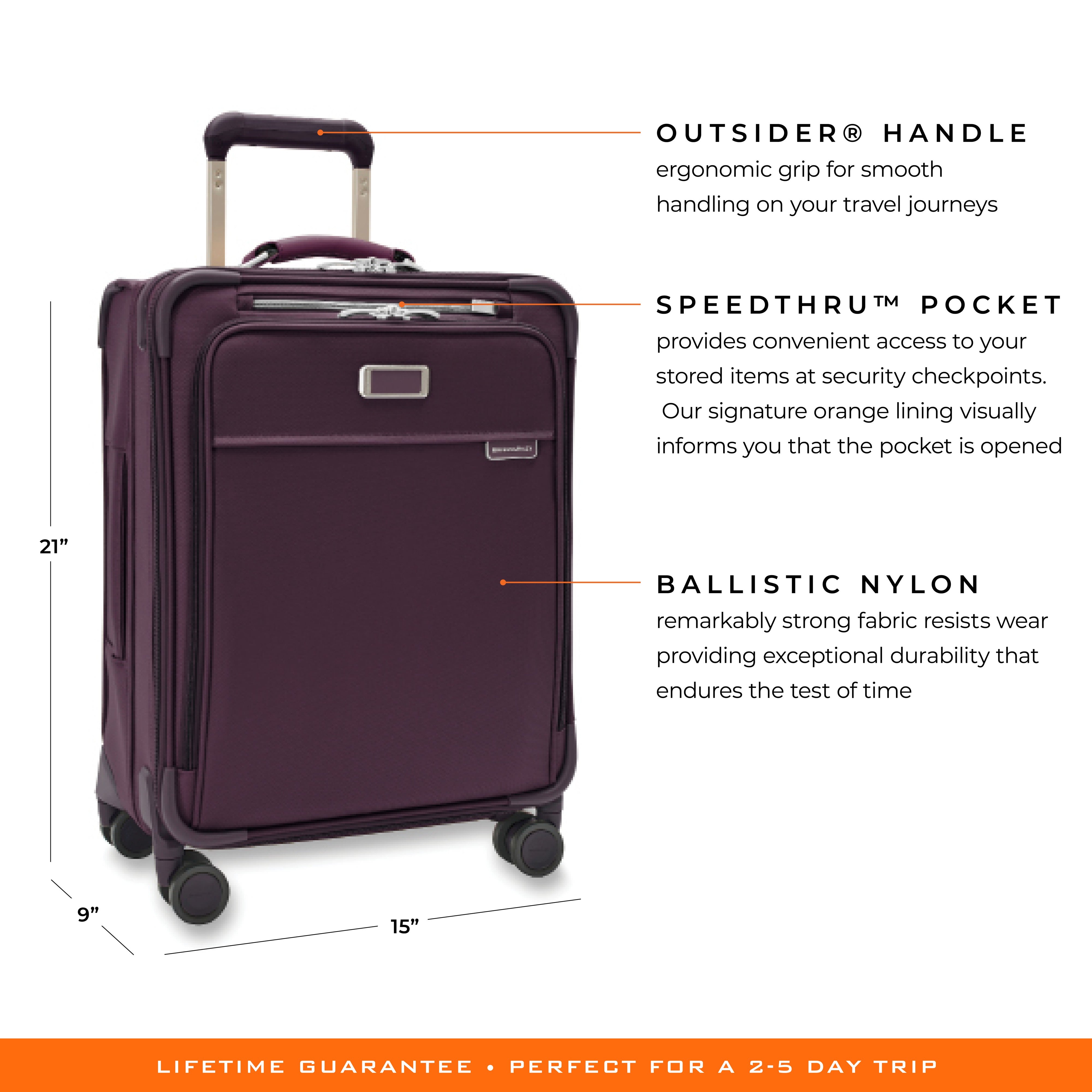 Briggs & Riley Baseline Global 21" Carry-On Expandable Spinner - Plum