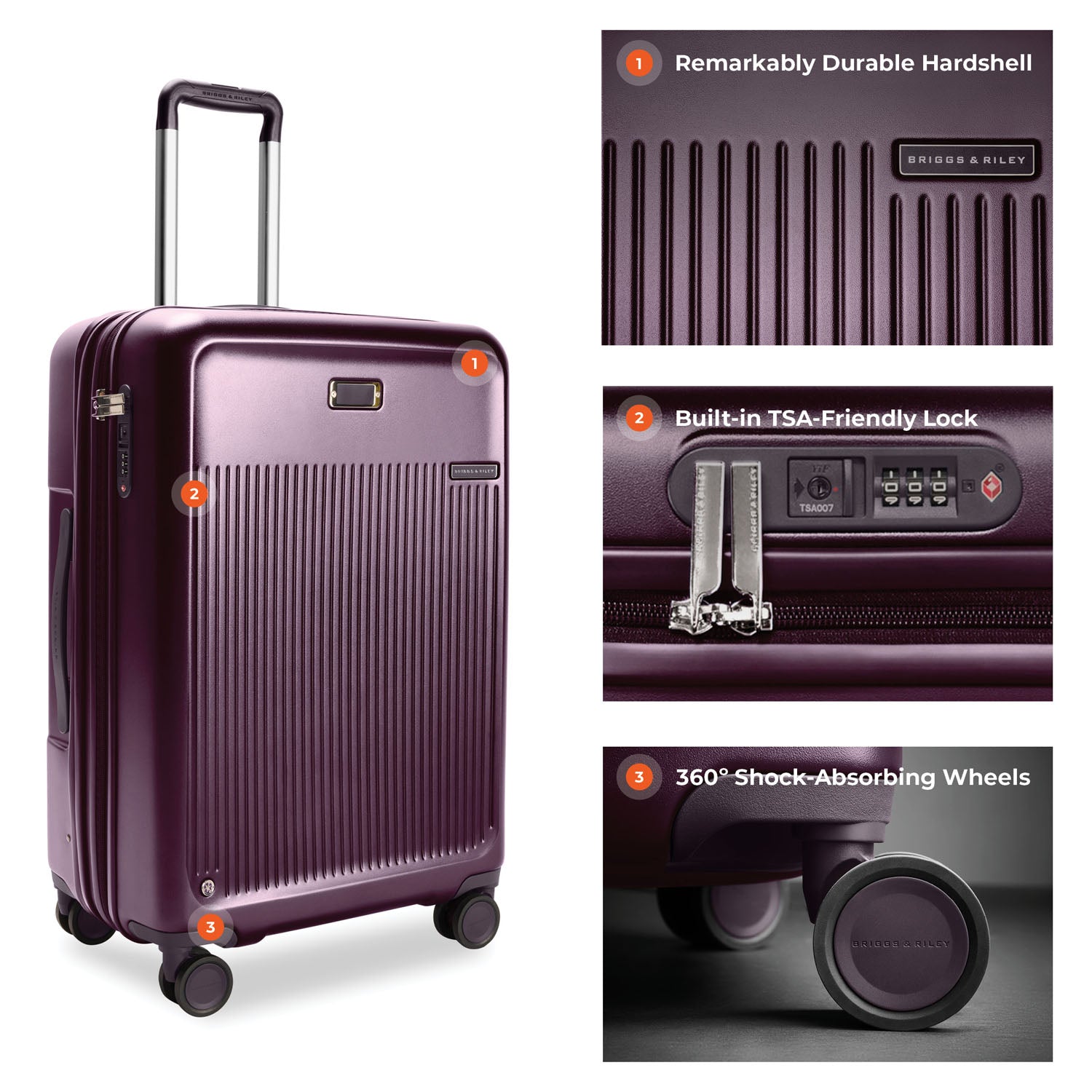 Briggs & Riley Sympatico Medium Expandable Spinner - Plum