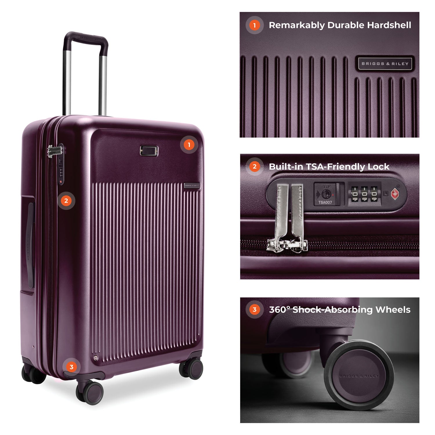 Briggs & Riley Sympatico Large Expandable Spinner - Plum