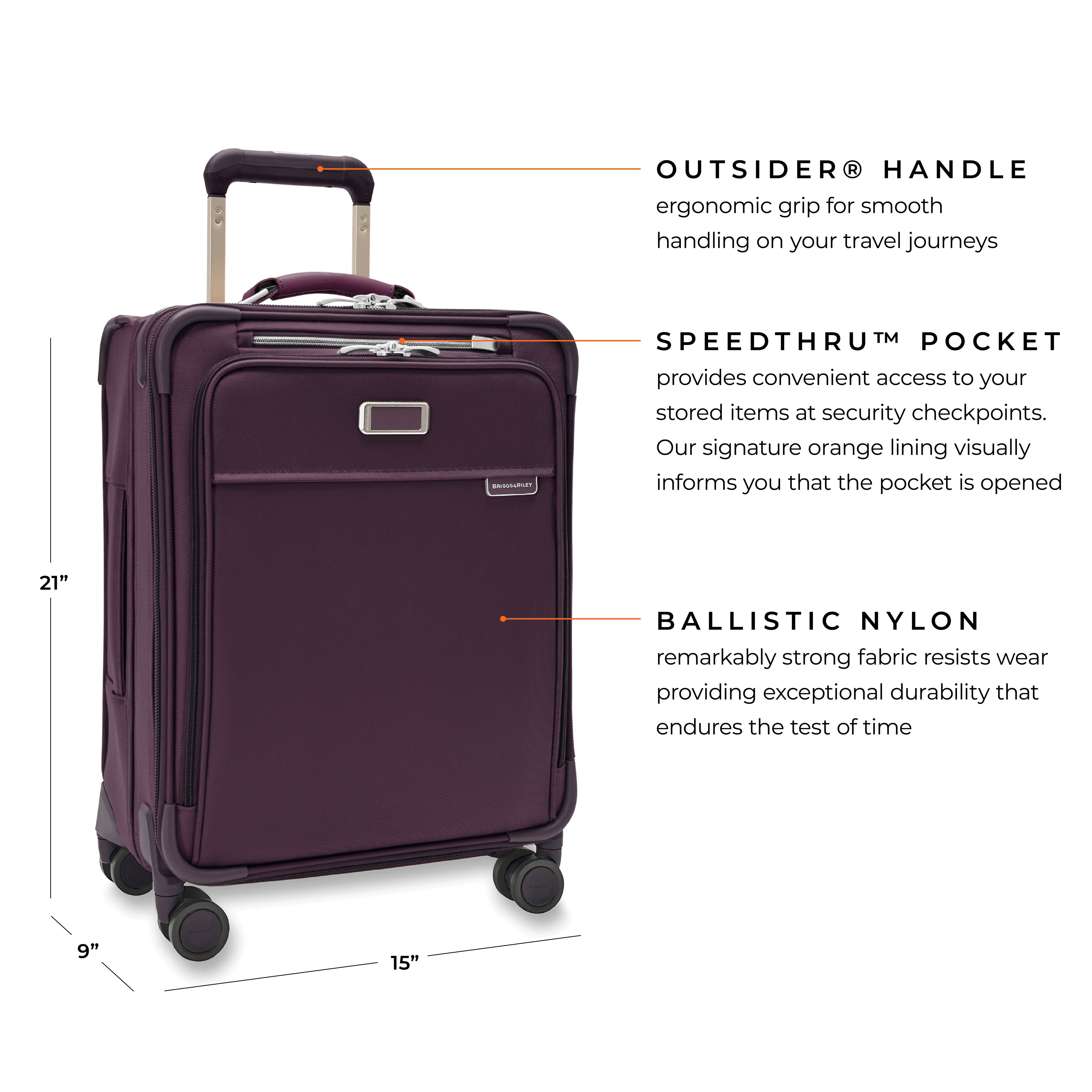 Briggs & Riley Baseline Global 21" Carry-On Expandable Spinner - Plum