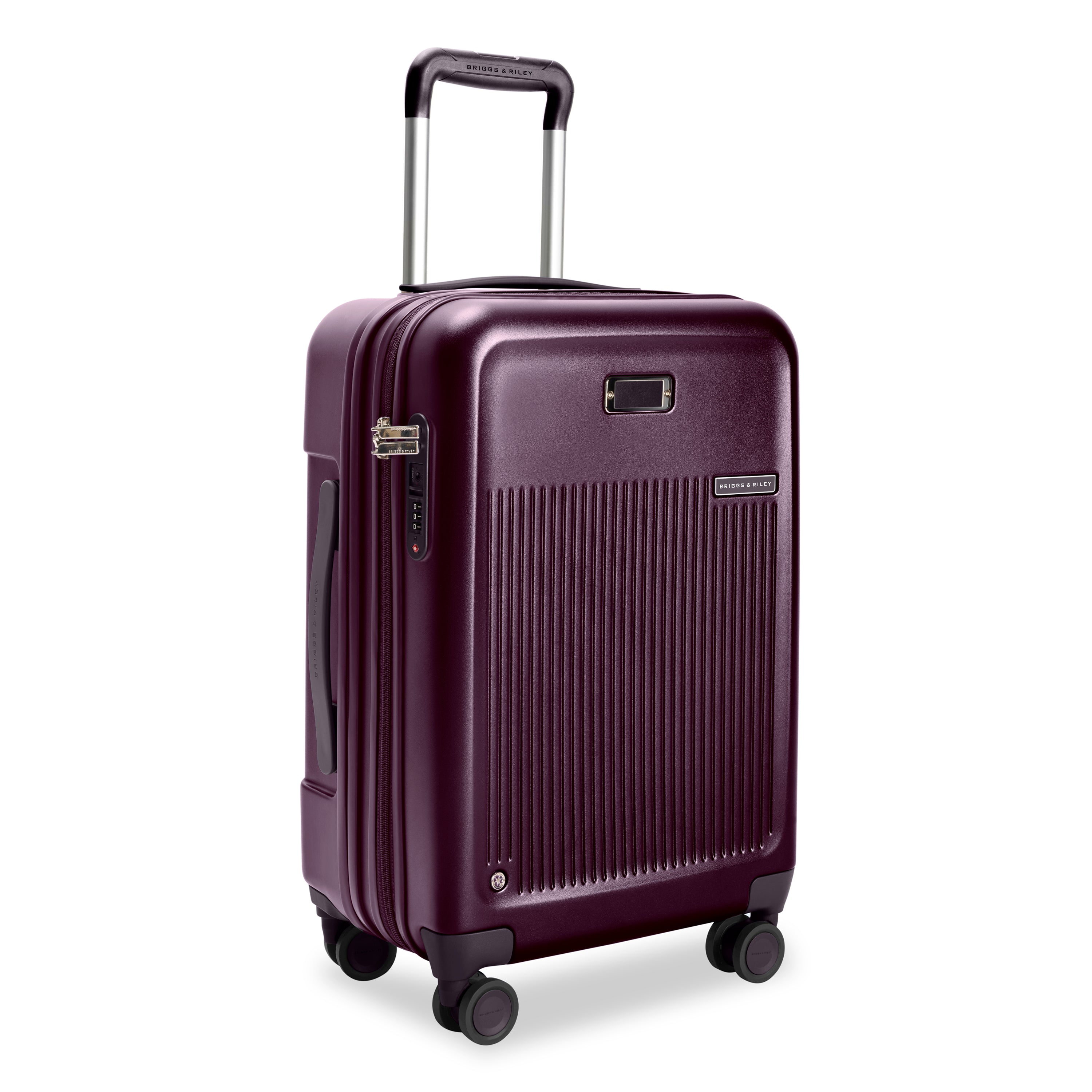 Briggs & Riley Sympatico Essential 22" Carry-On Expandable Spinner in Plum — angle view 2 # color_Plum