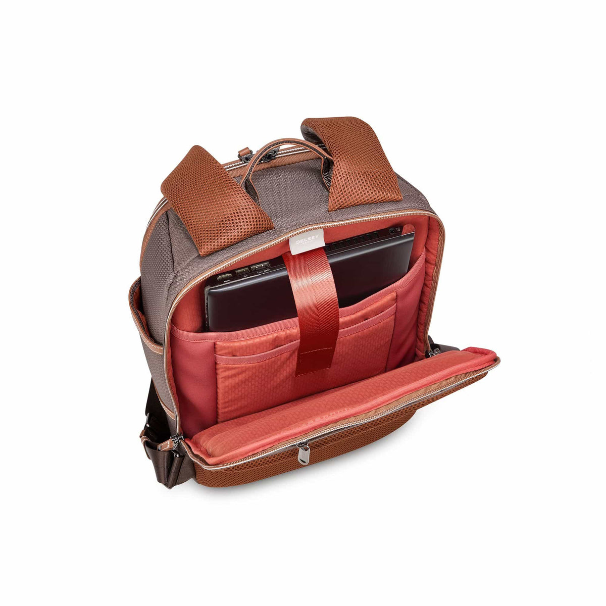 Delsey Chatelet Air 2.0 Laptop Backpack in Brown — interior view # color_Brown