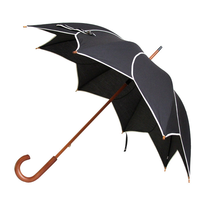 Vista 08016 Swirl Umbrella in Black — front view # color_Black