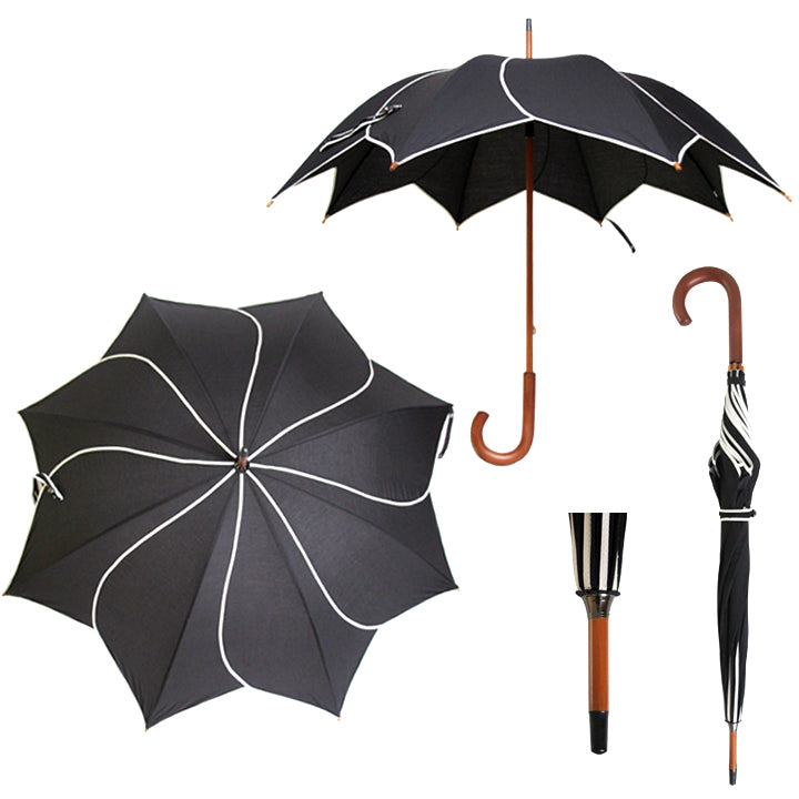 Vista 08016 Swirl Umbrella in Black — detail view # color_Black