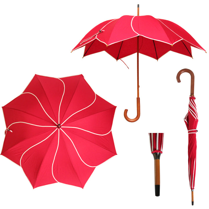 Vista 08016 Swirl Umbrella in Red — detail view # color_Red