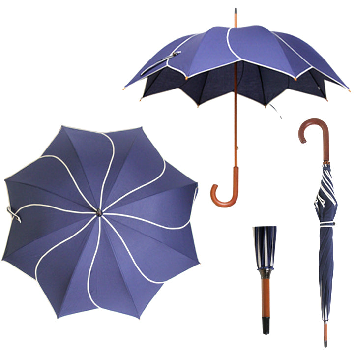 Vista 08016 Swirl Umbrella in Navy — detail view # color_Navy