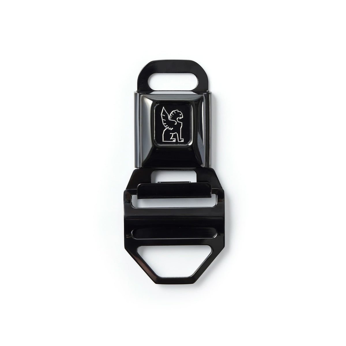 Chrome Industries Seatbelt Buckle Large (2") in Black Chrome — front view