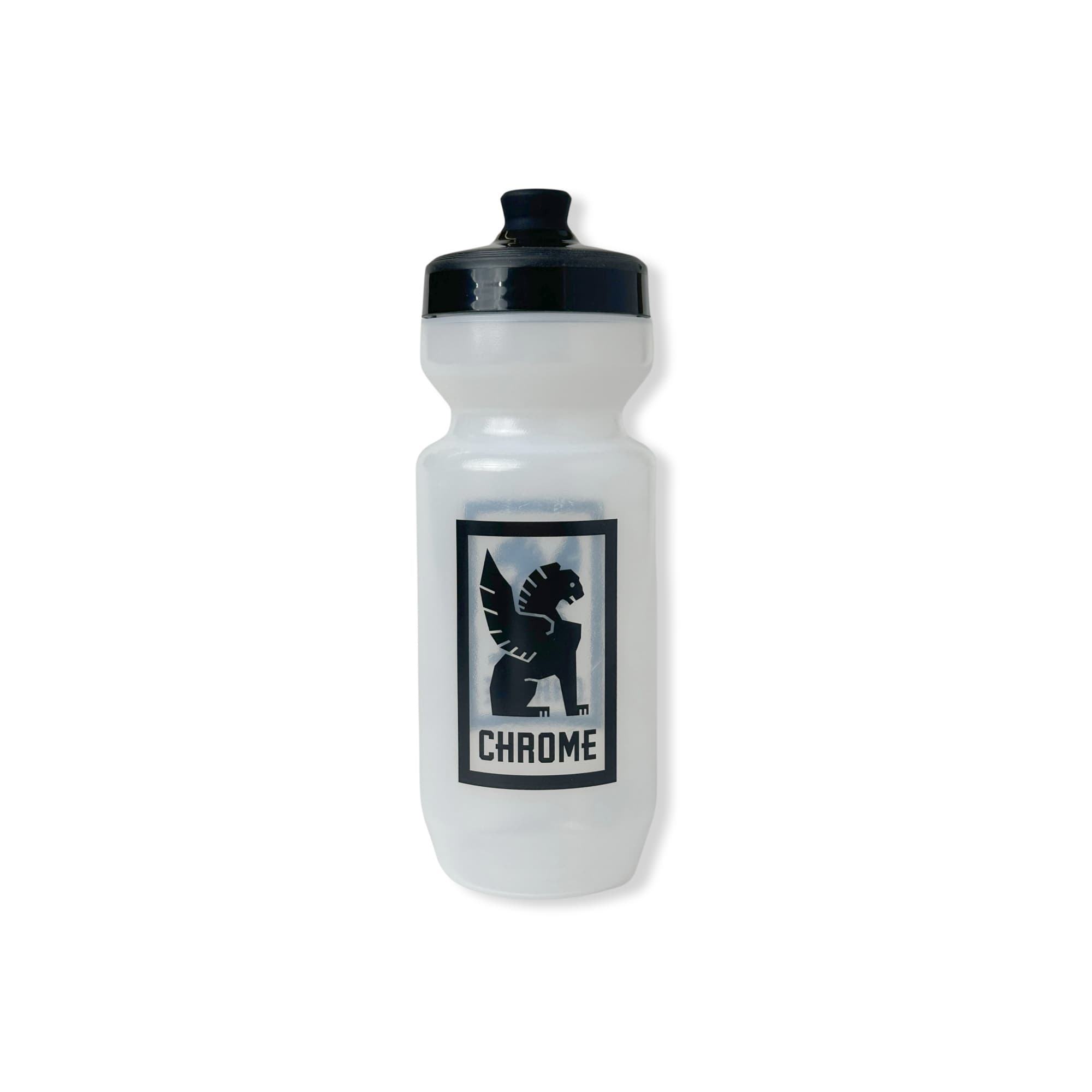 Chrome Industries Purist Water Bottle 22 oz in Clear/Black — front view