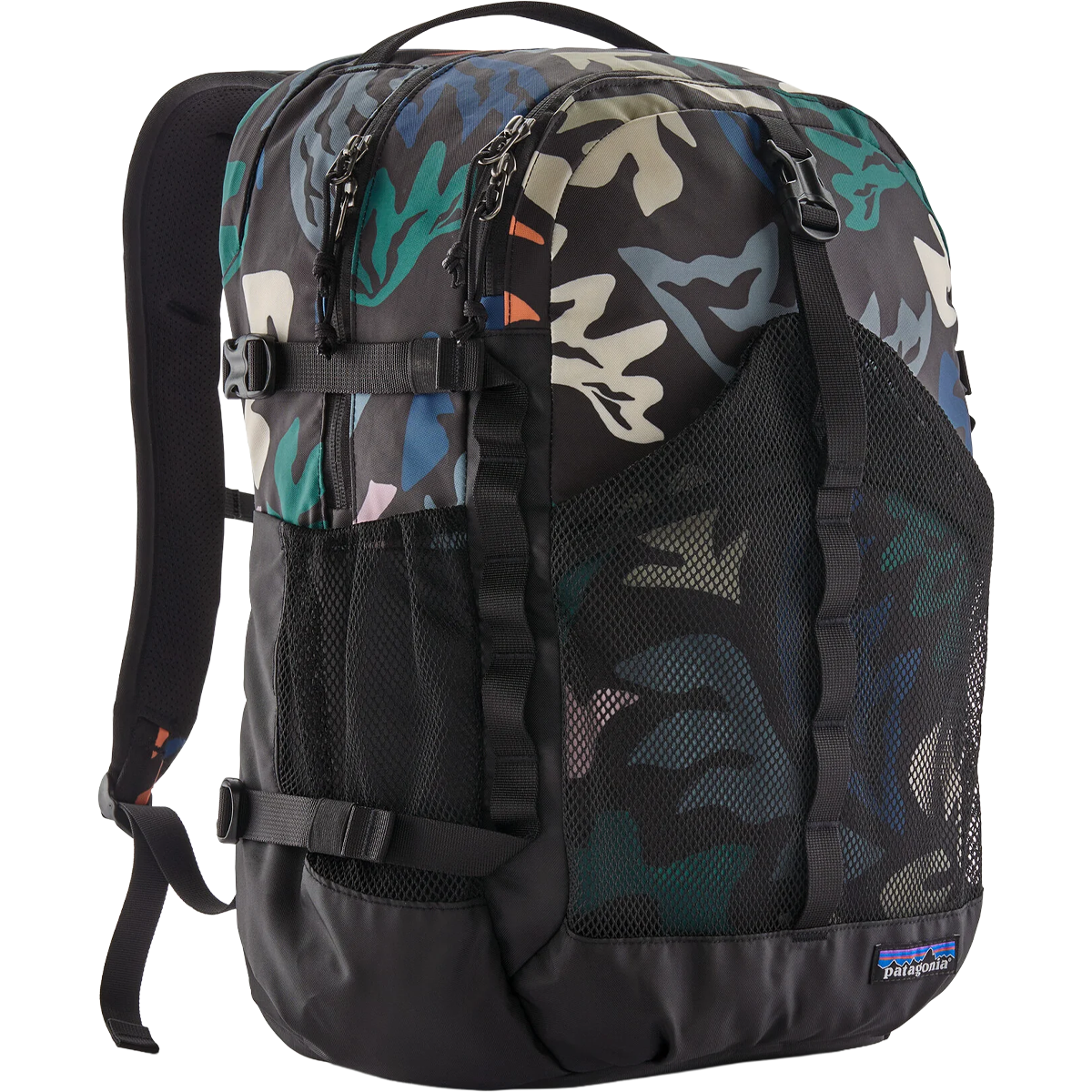 Patagonia Refugio Daypack 30L in Kaleido: Black — angle view
