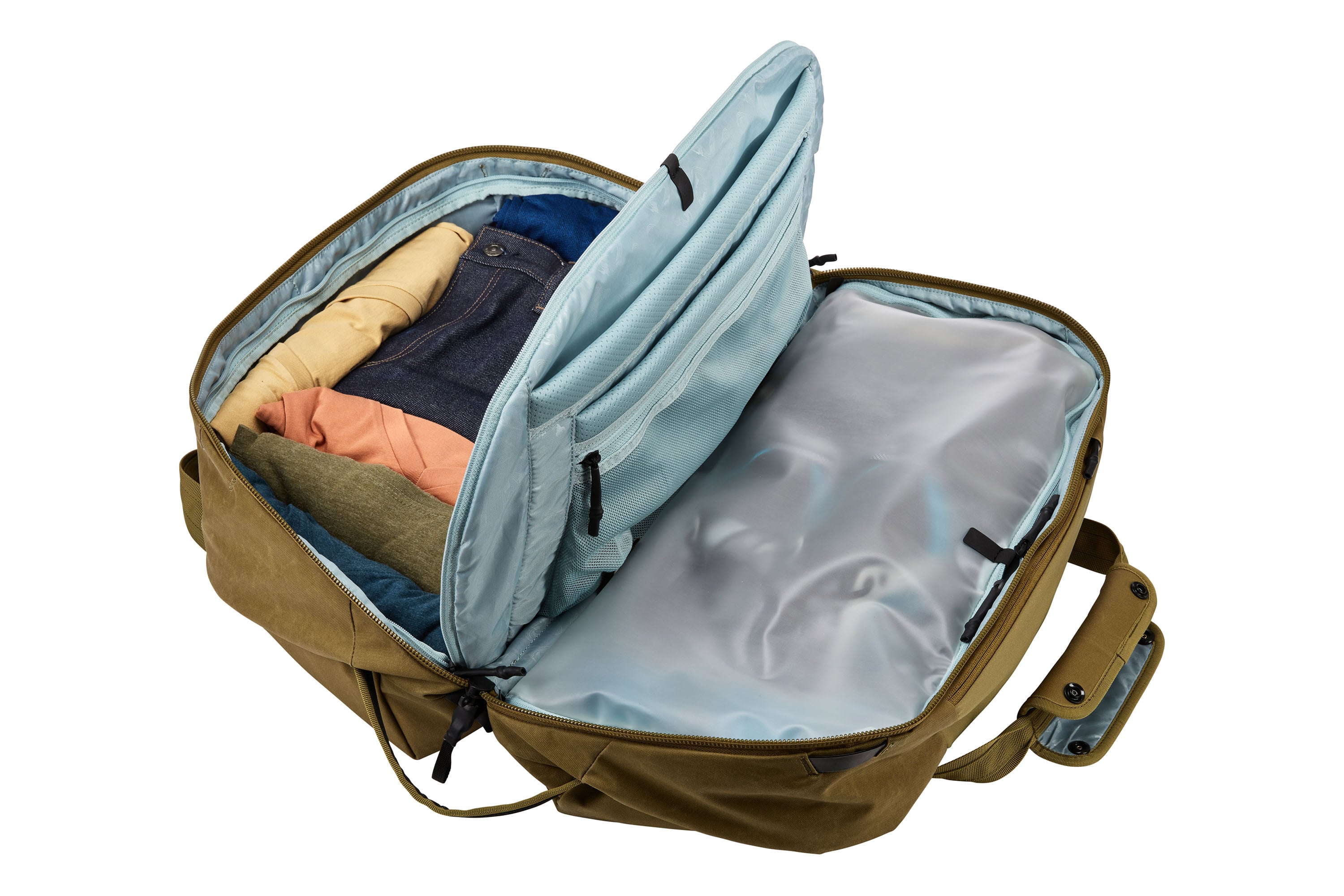 Thule Aion Duffel Bag 35L in Nutria Brown — interior view 2 # color_Nutria Brown