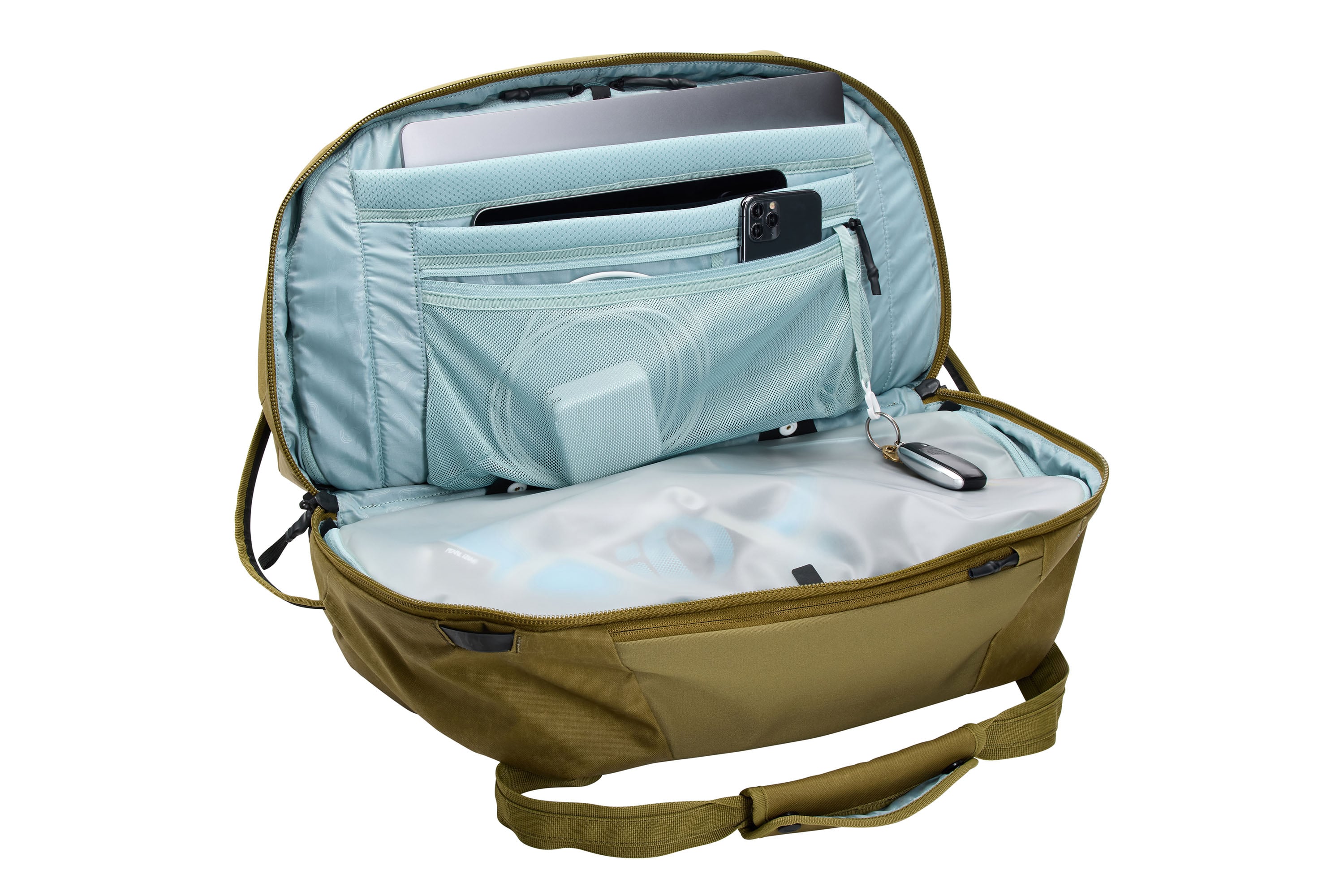 Thule Aion Duffel Bag 35L in Nutria Brown — interior view 5 # color_Nutria Brown