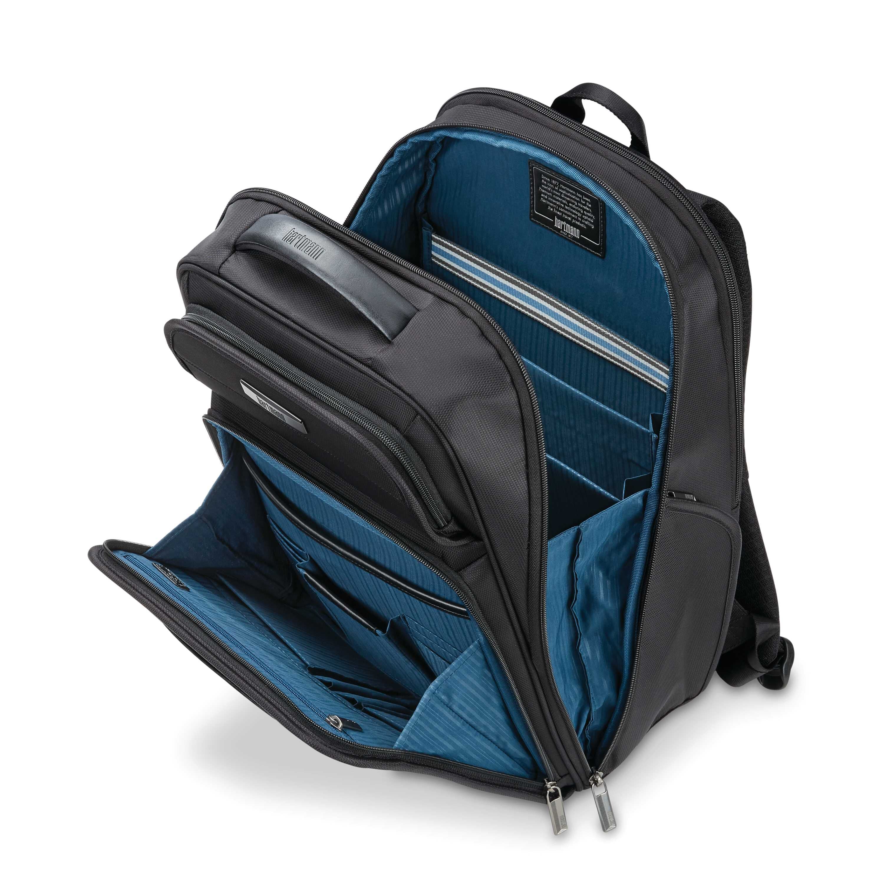 Hartmann Metropolitan 2 Executive Backpack in Black — interior view