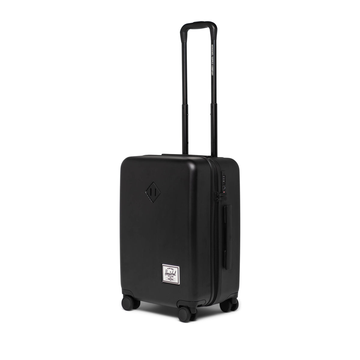 Herschel Heritage Hardshell Large Carry On Luggage 43L in Black — angle view 4 # color_Black