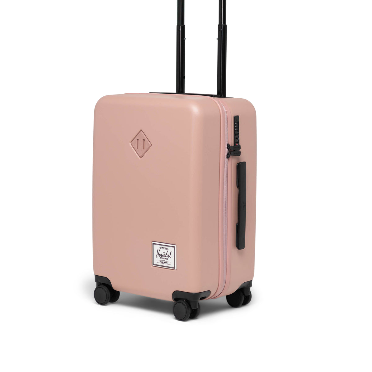 Herschel Heritage Hardshell Large Carry On Luggage 43L in Ash Rose — angle view 3 # color_Ash Rose