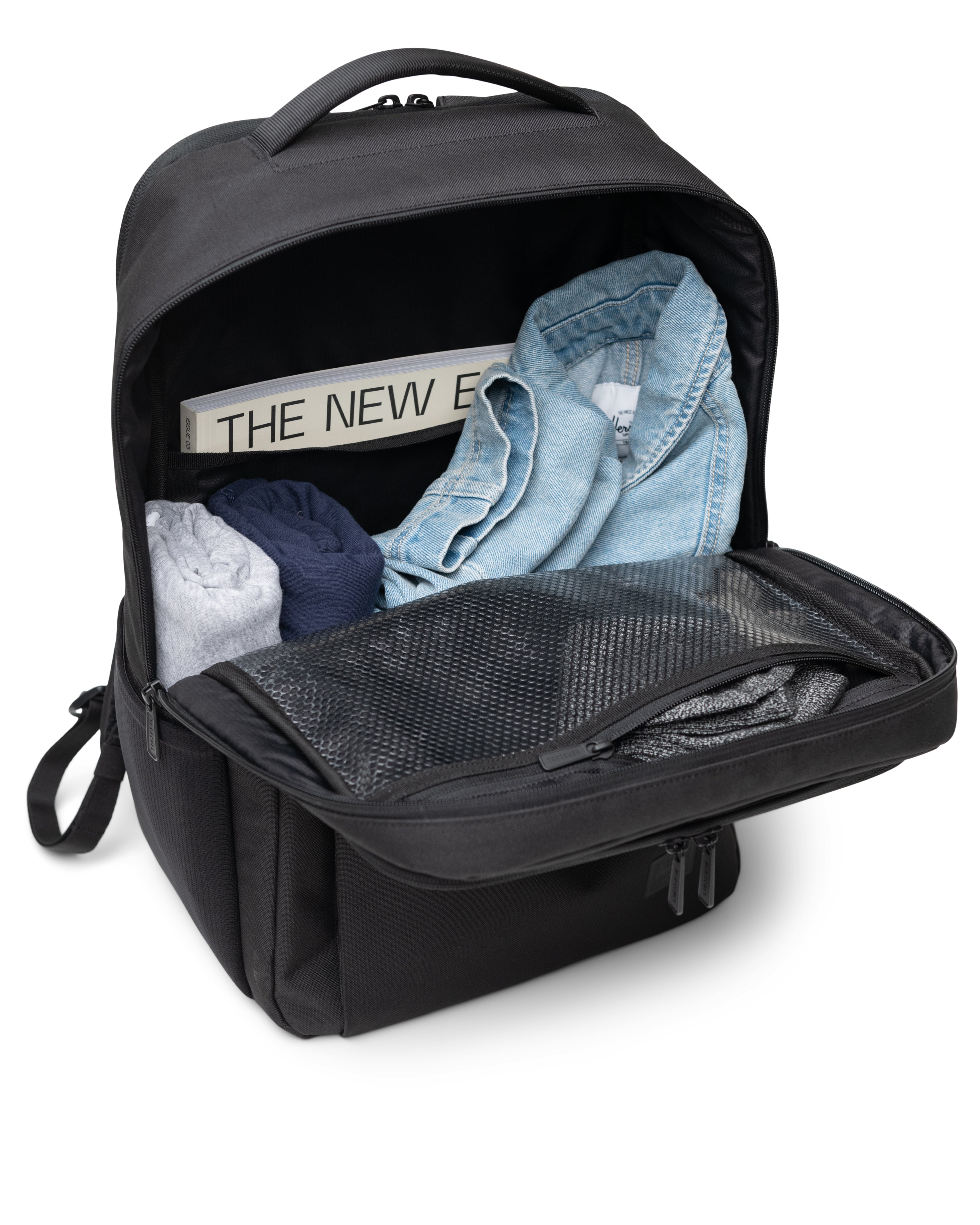 Herschel Kaslo Backpack Tech 30L in Black — interior view 5