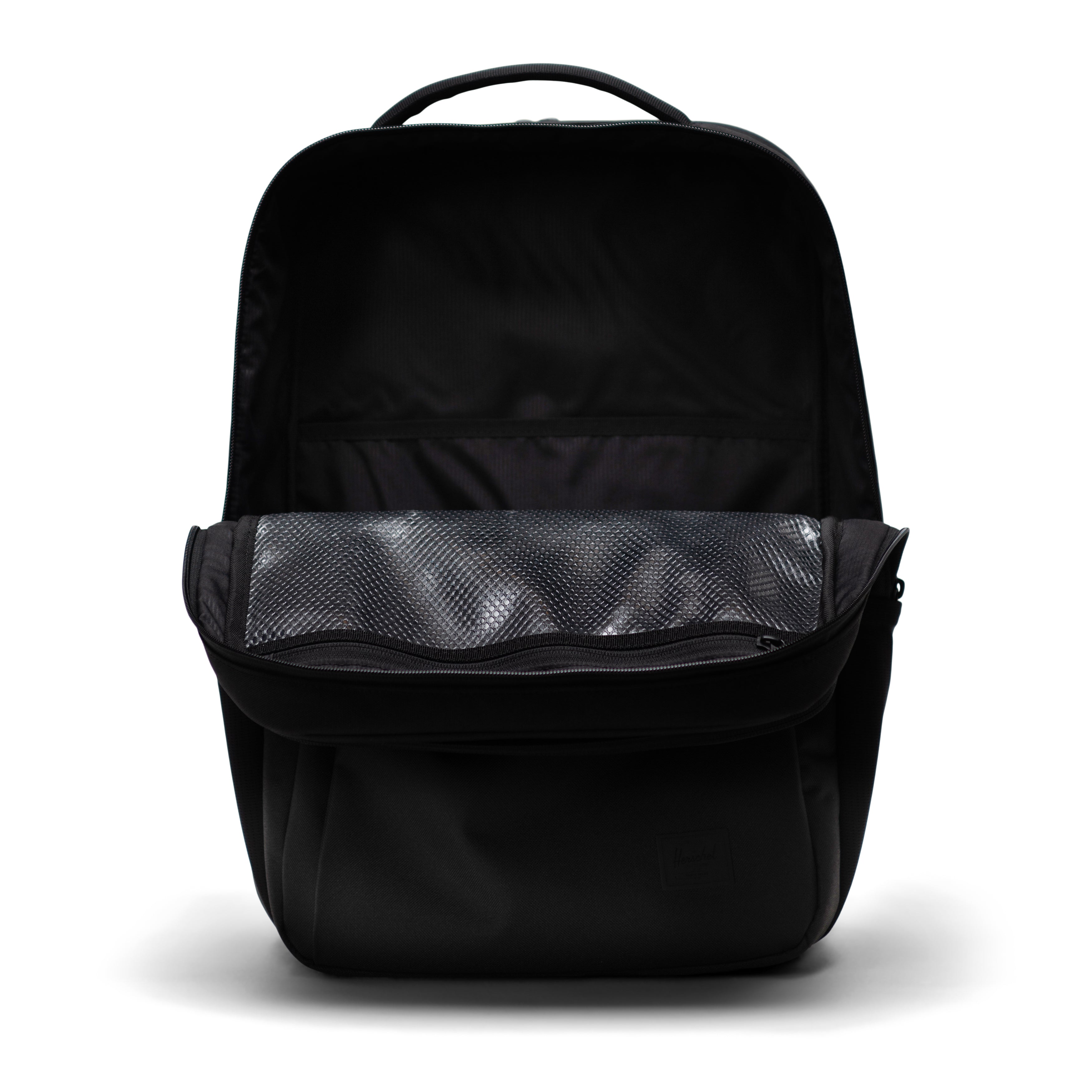 Herschel Kaslo Backpack Tech 30L in Black — interior view