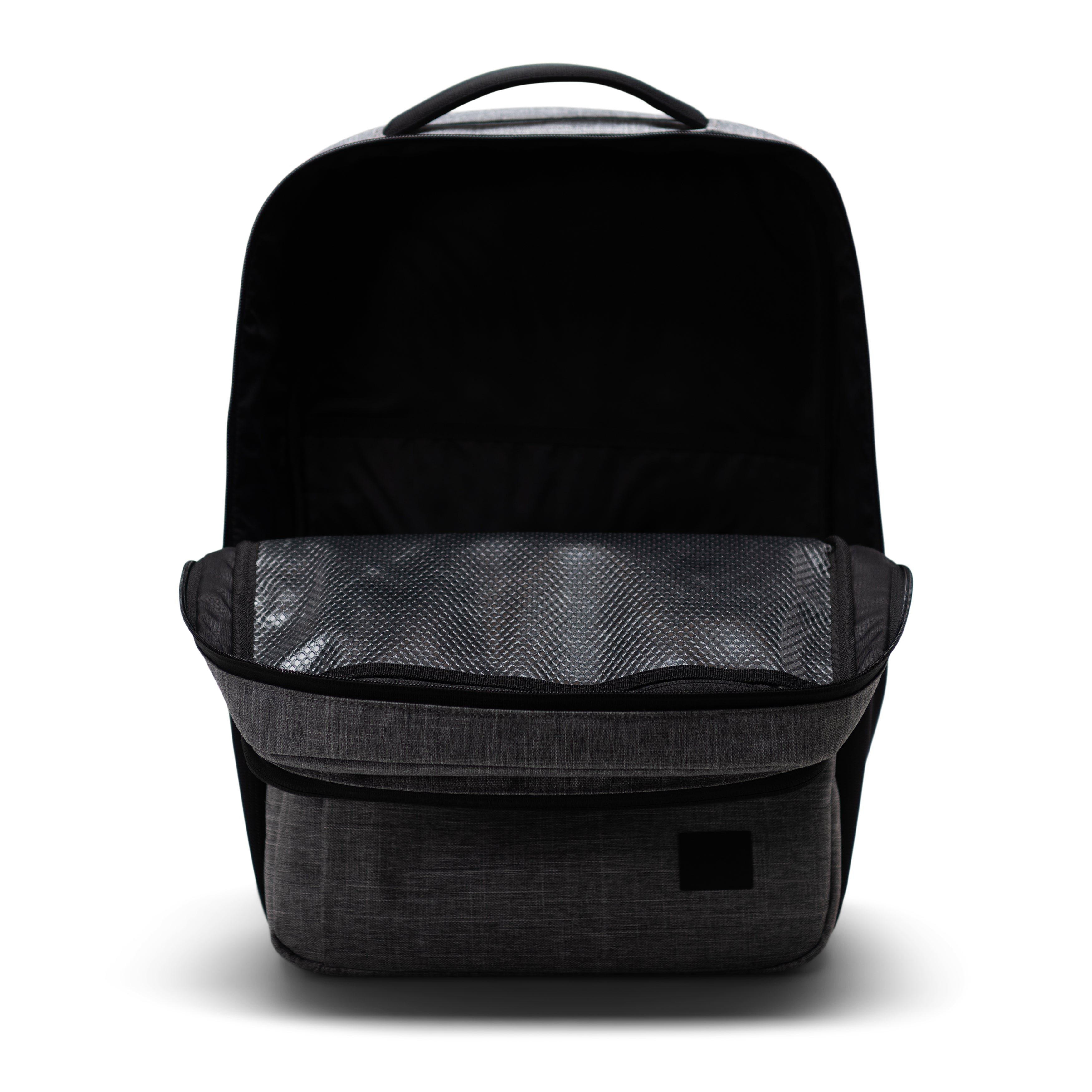 Herschel Kaslo Backpack Tech 30L in Raven Crosshatch — interior view 2