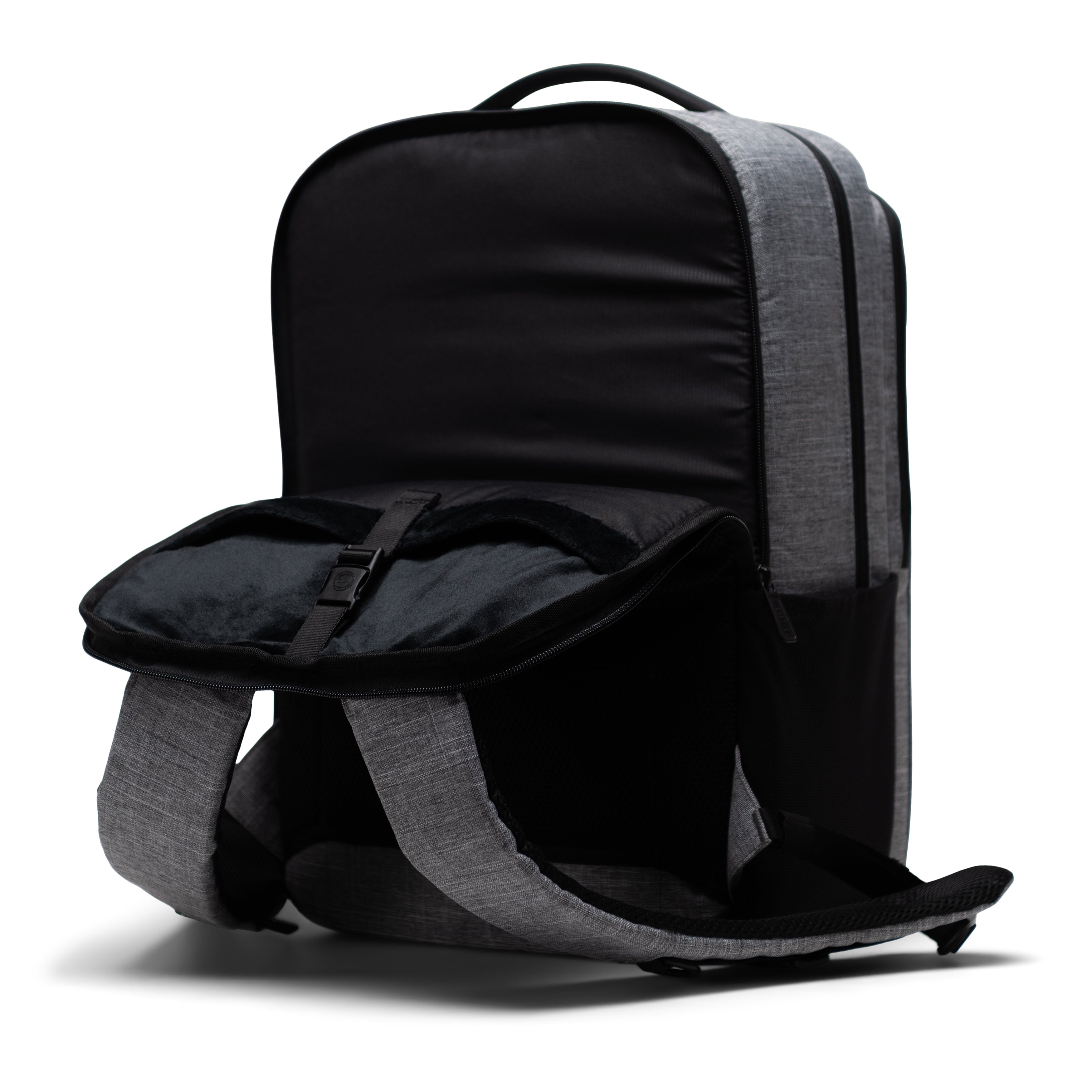 Herschel Kaslo Backpack Tech 30L in Raven Crosshatch — interior view 3