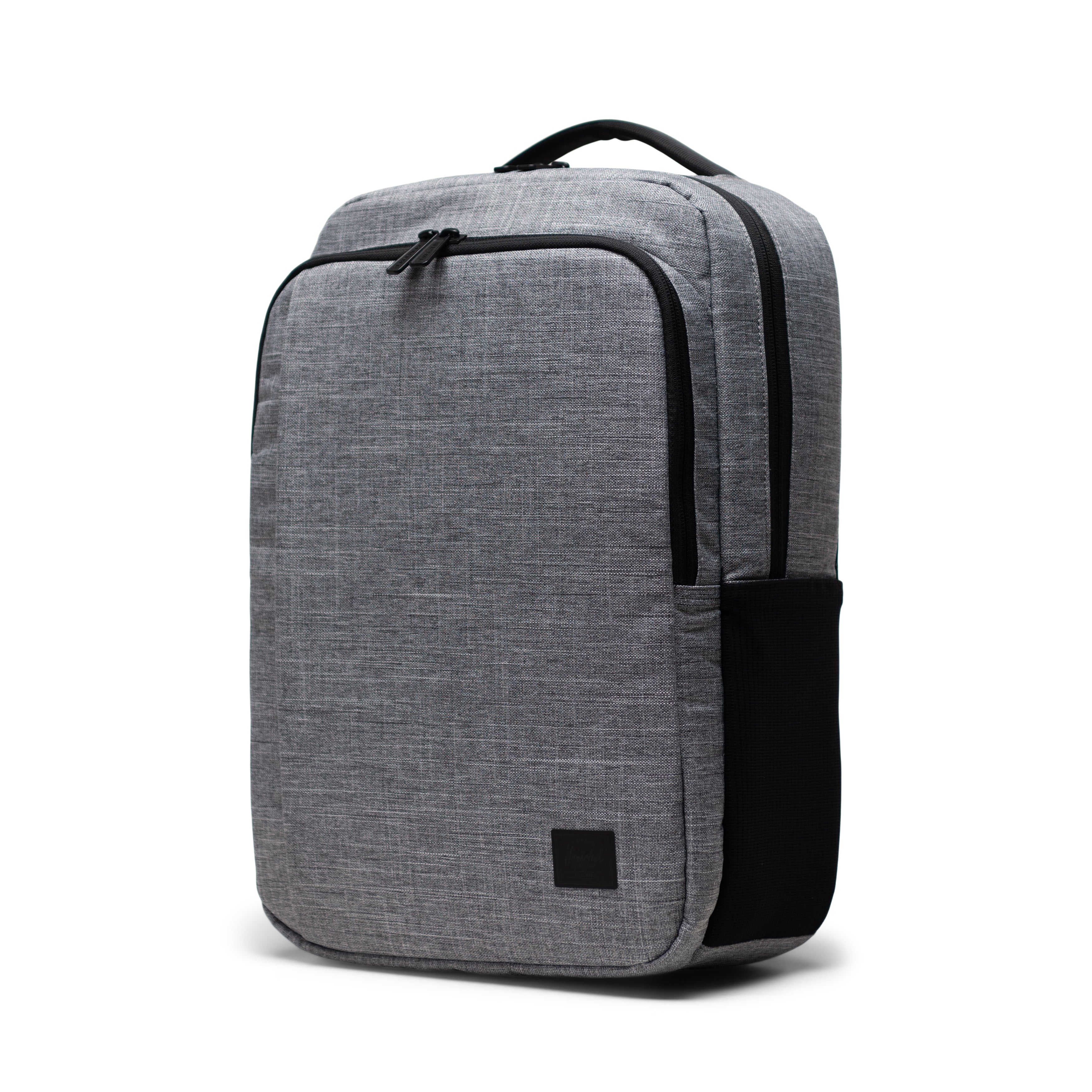 Herschel Kaslo Daypack Tech 20L in Raven Crosshatch — angle view 2