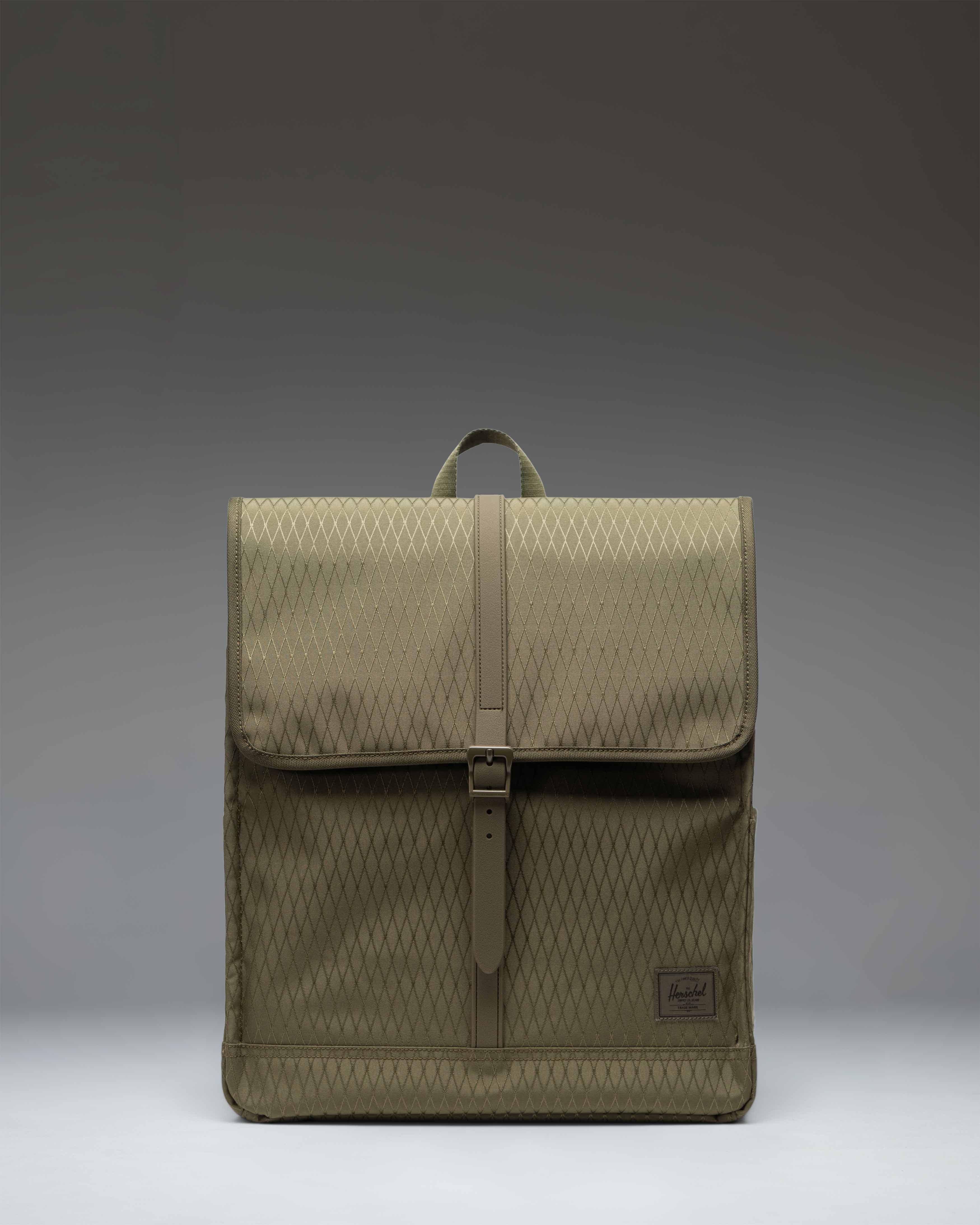 Herschel City Backpack 16L in Ivy Green Diamond — front view