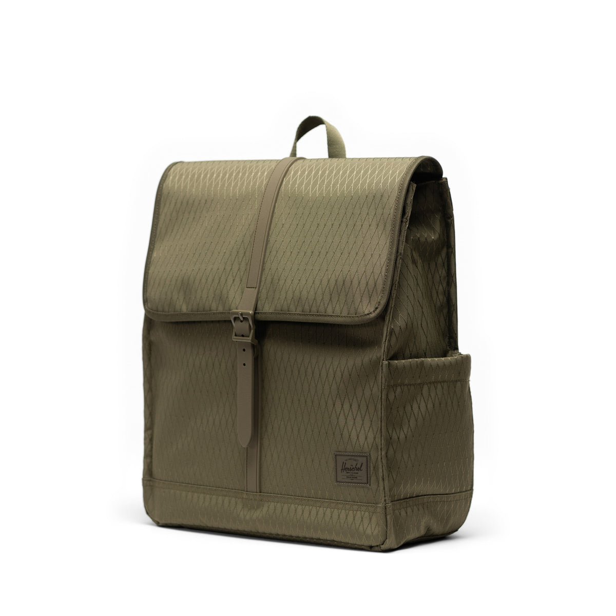 Herschel City Backpack 16L in Ivy Green Diamond — angle view 3 # color_Ivy Green Diamond