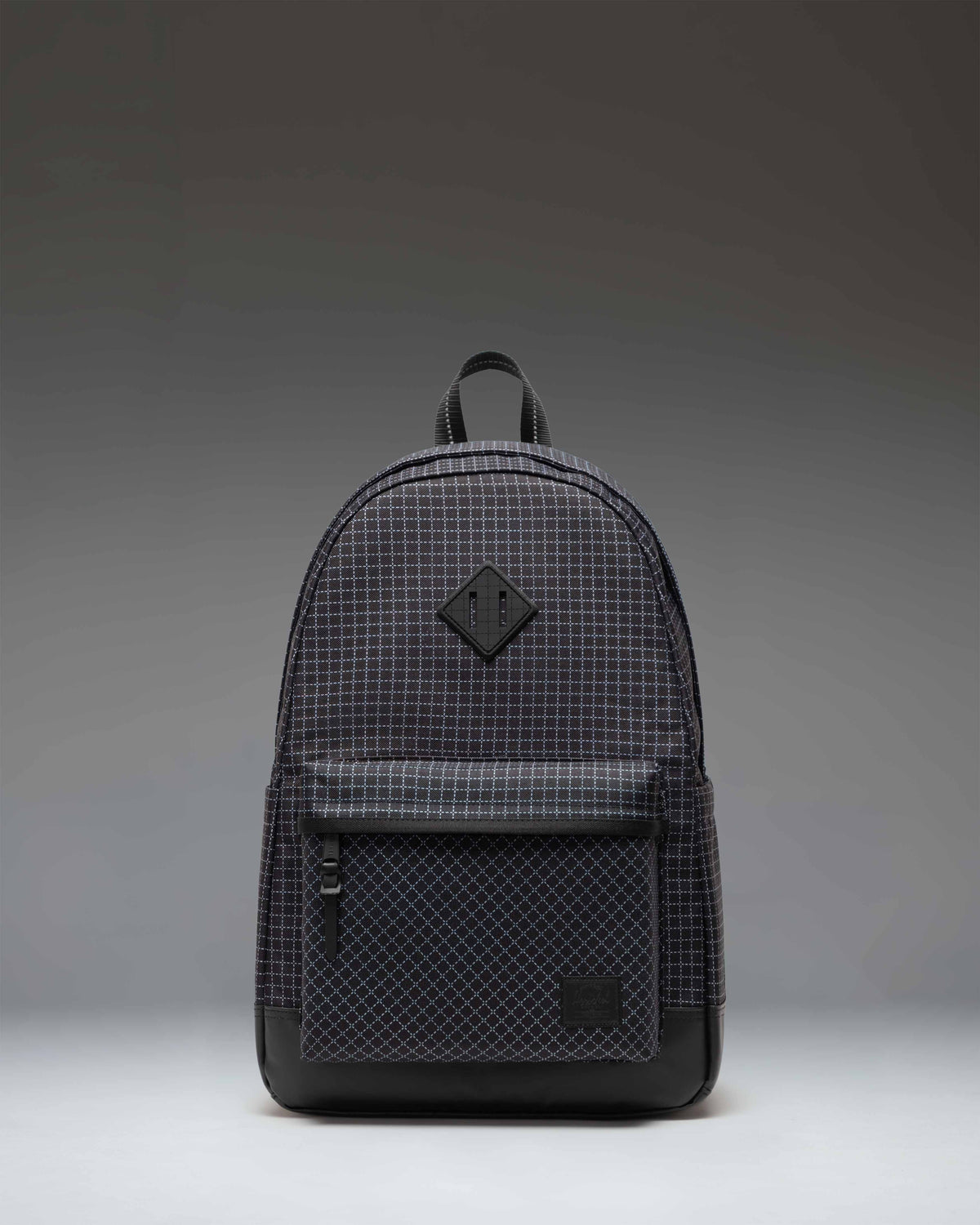 Herschel Heritage Backpack 24L in Grid Black/Black — front view # color_Grid Black/Black