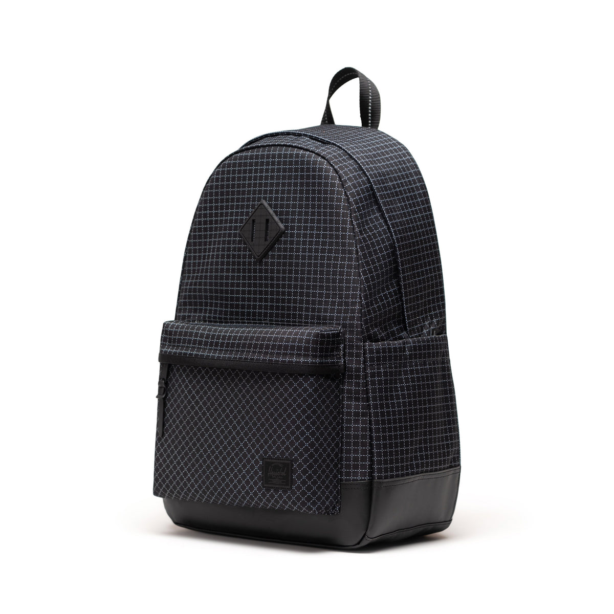 Herschel Heritage Backpack 24L in Grid Black/Black — angle view 2 # color_Grid Black/Black