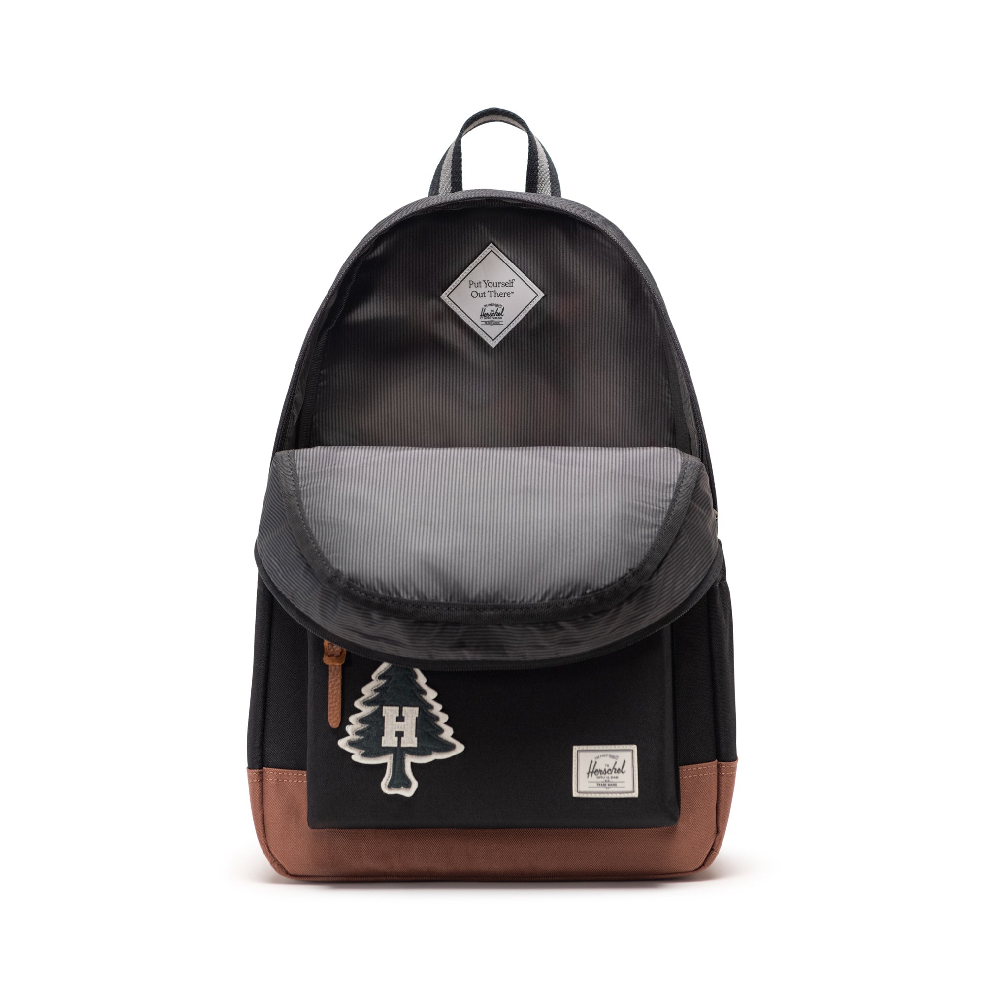 Herschel Heritage Backpack 24L in Patches Black — interior view # color_Patches Black