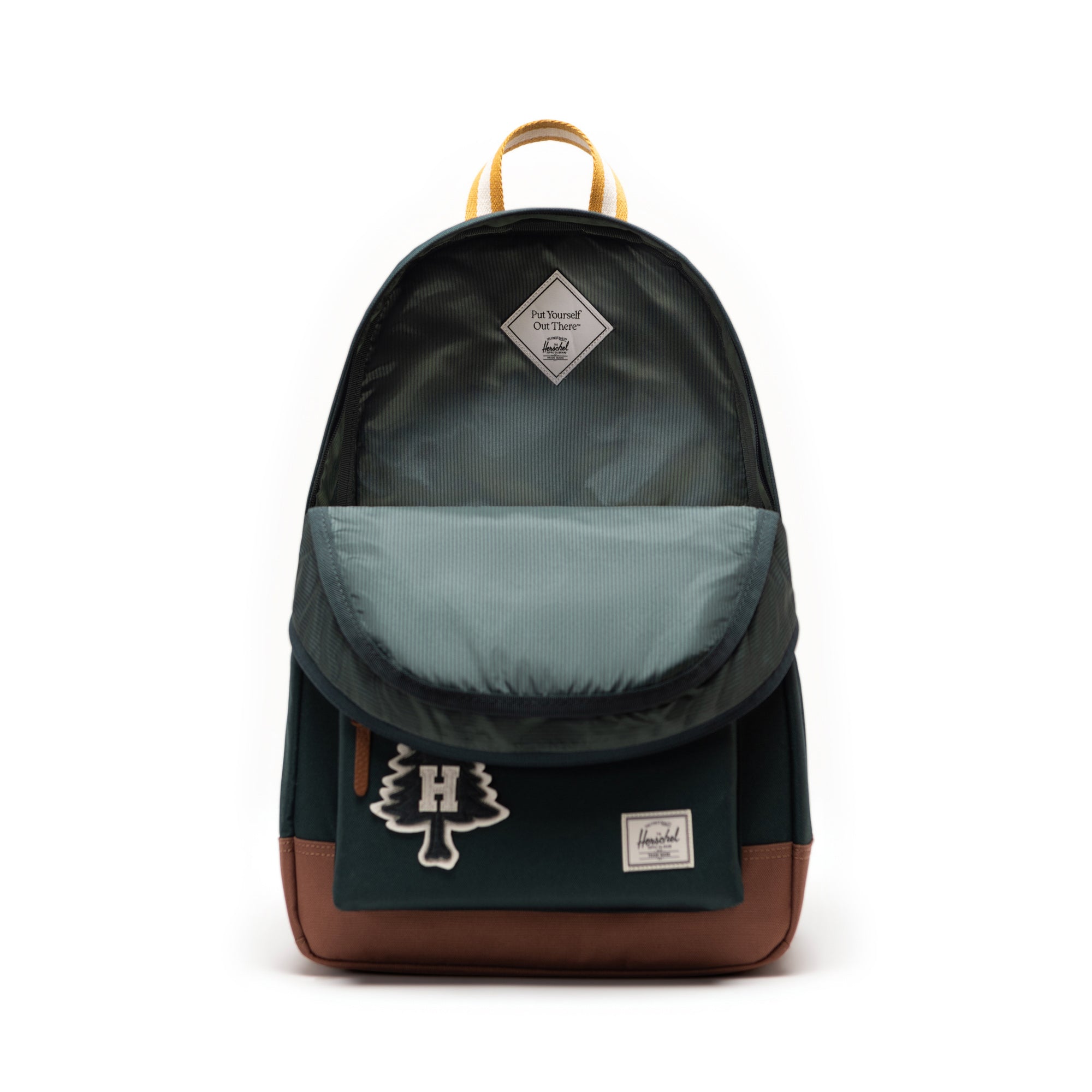 Herschel Heritage Backpack 24L in Patches Green Gables — interior view # color_Patches Green Gables