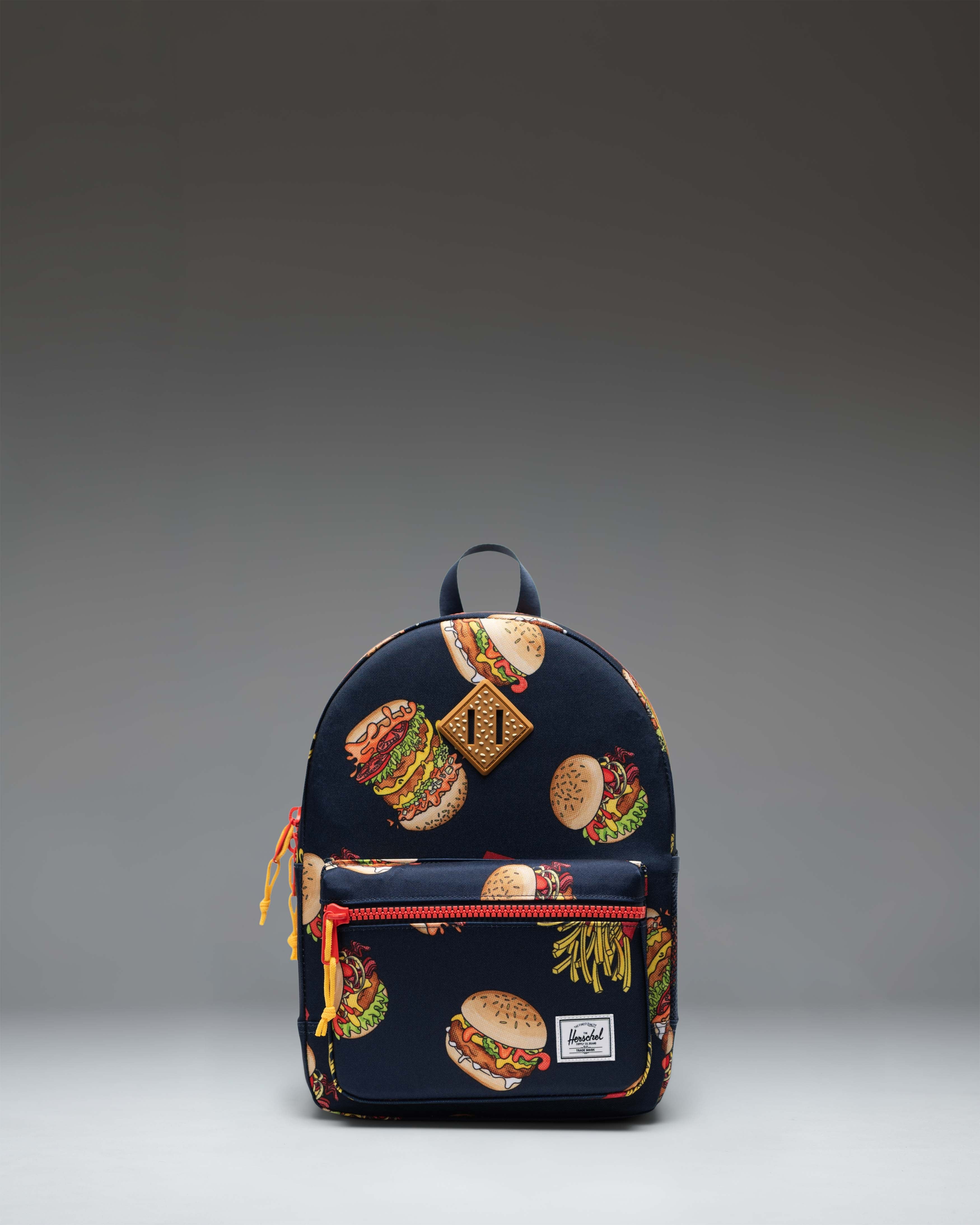 Herschel Heritage Kids Backpack 15L in Burgers and Fries — front view