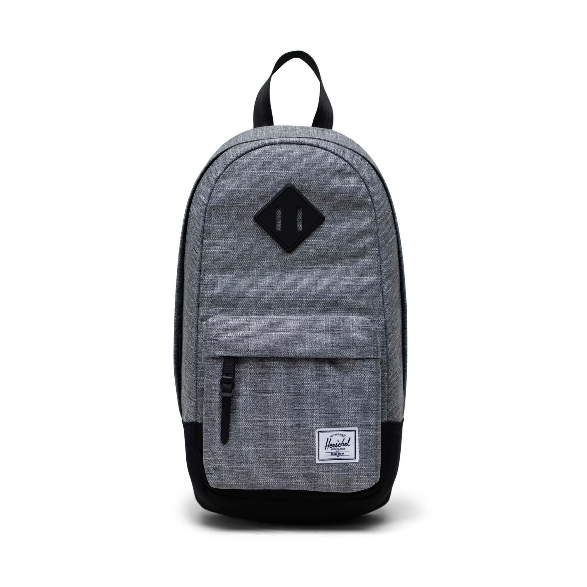 Herschel Heritage Shoulder Bag 8.5L in Raven Crosshatch — front view # color_Raven Crosshatch