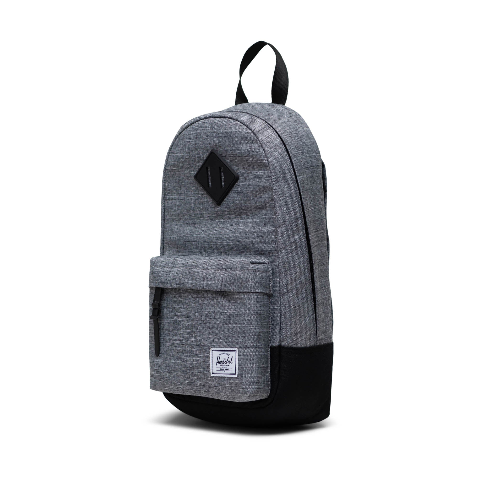 Herschel Heritage Shoulder Bag 8.5L in Raven Crosshatch — angle view 2 # color_Raven Crosshatch