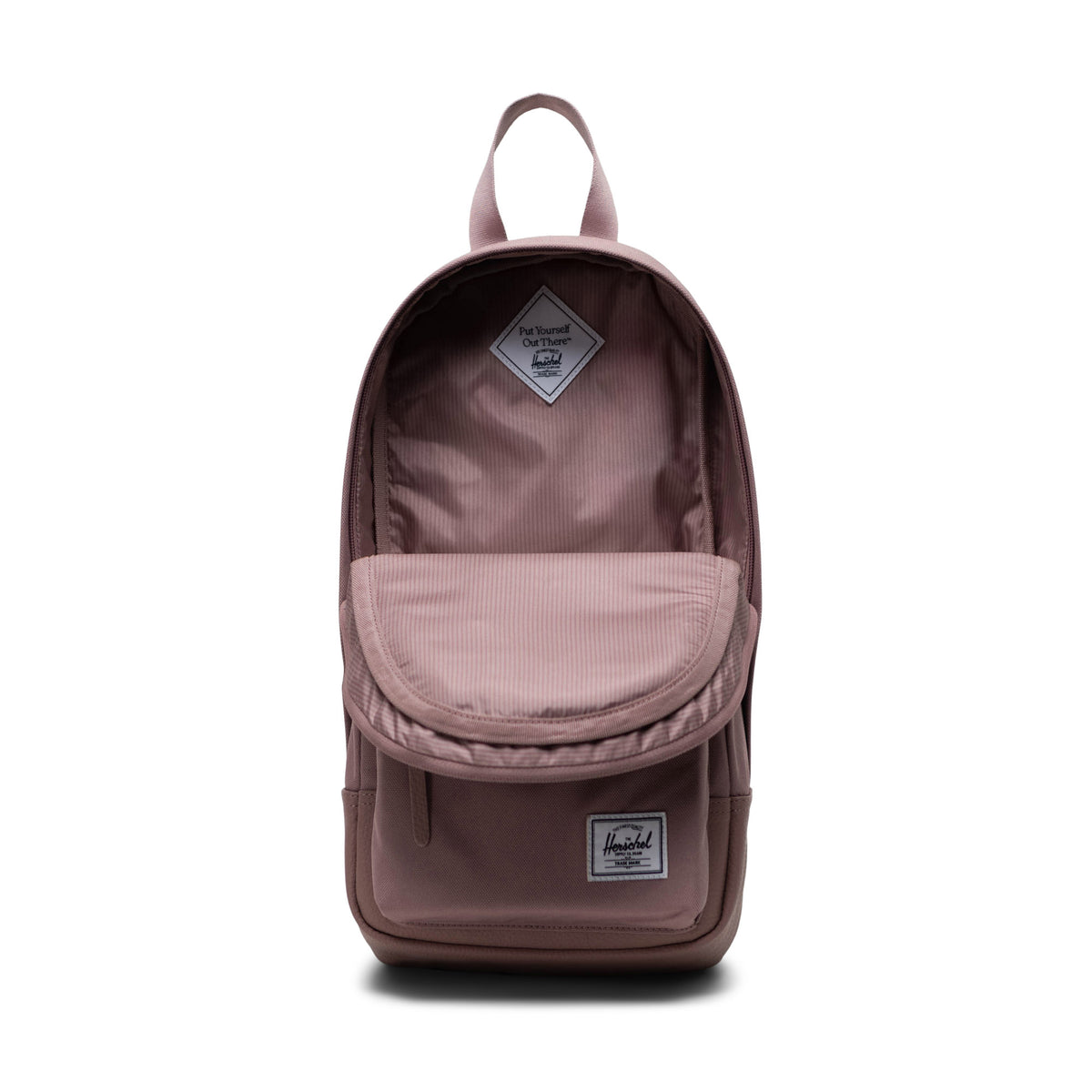 Herschel Heritage Shoulder Bag 8.5L in Ash Rose — interior view # color_Ash Rose