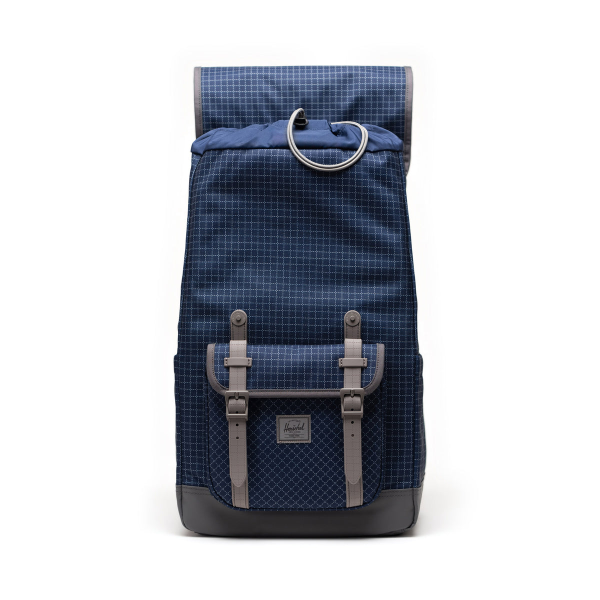 Herschel Little America Backpack 30L in Grid Naval Academy/Magnet — interior view # color_Grid Naval Academy/Magnet