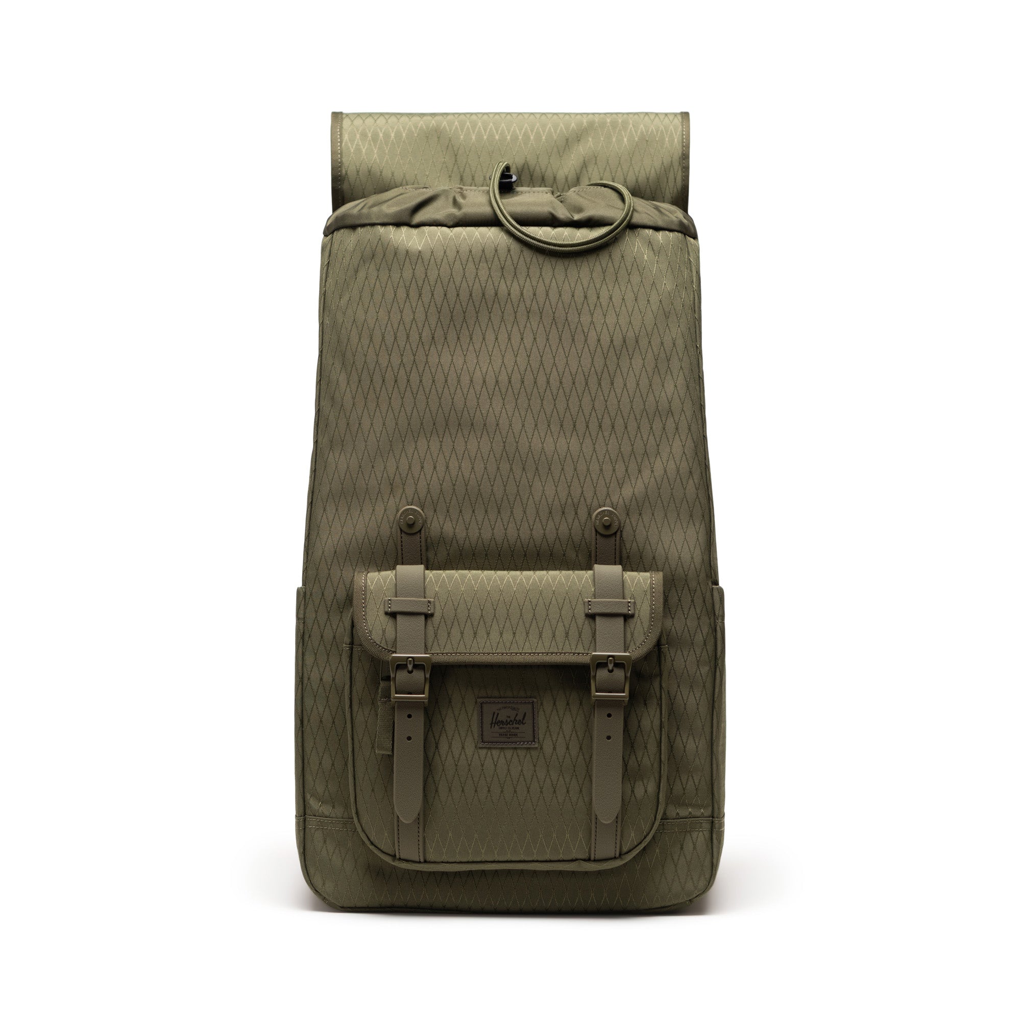 Herschel Little America Backpack 30L in Ivy Green Diamond — interior view # color_Ivy Green Diamond