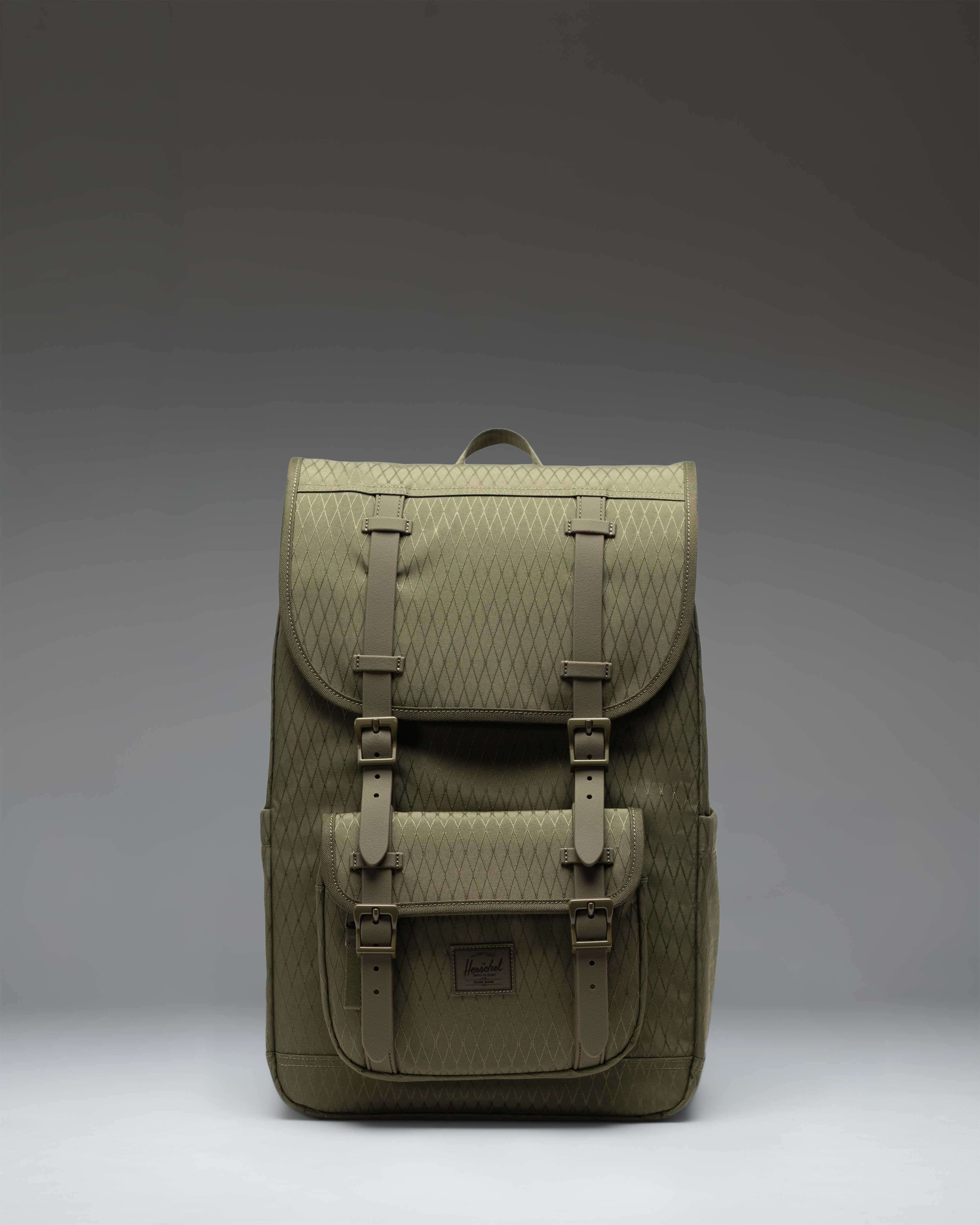Herschel Little America Mid Backpack 21L in Ivy Green Diamond — front view