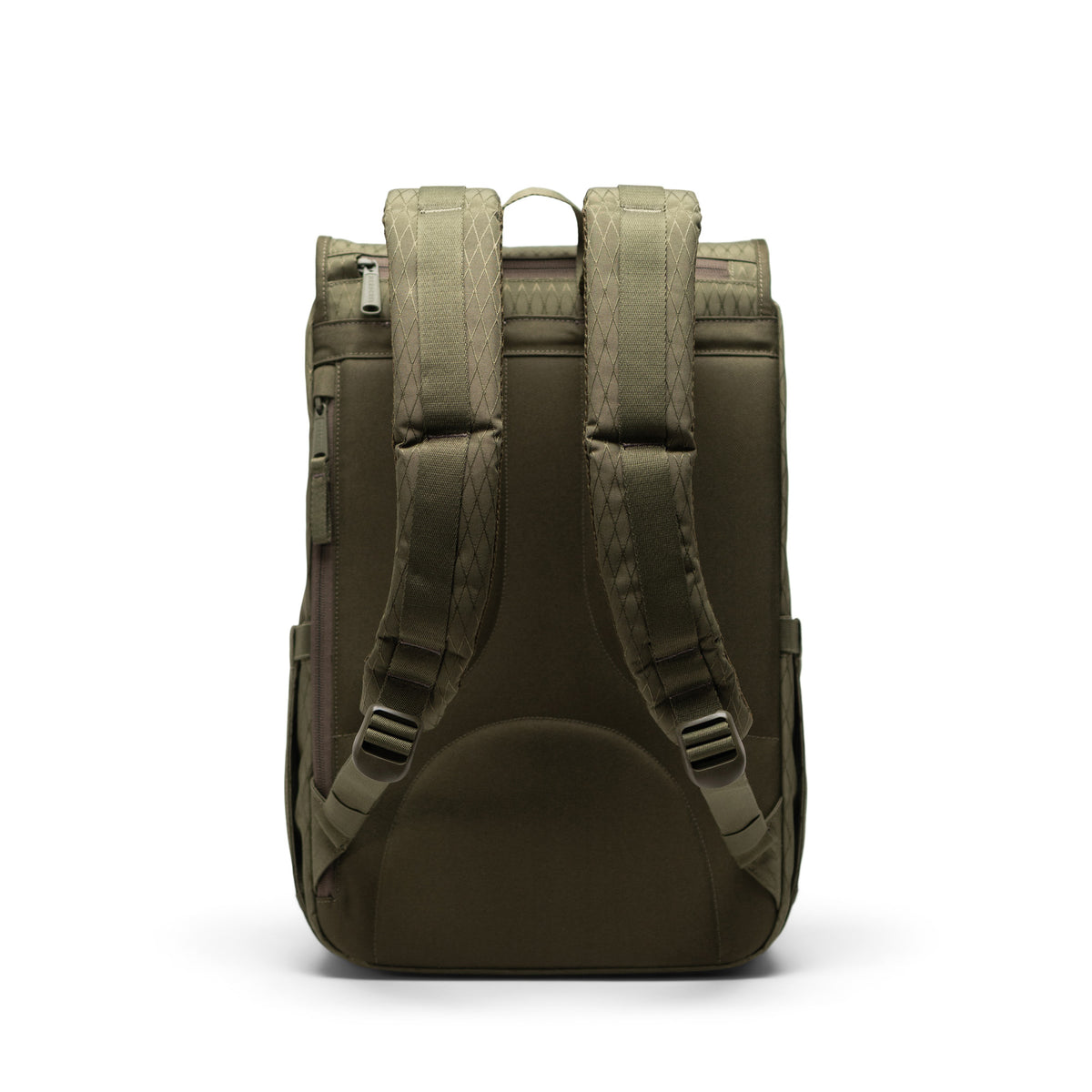 Herschel Little America Mid Backpack 21L in Ivy Green Diamond — back view # color_Ivy Green Diamond