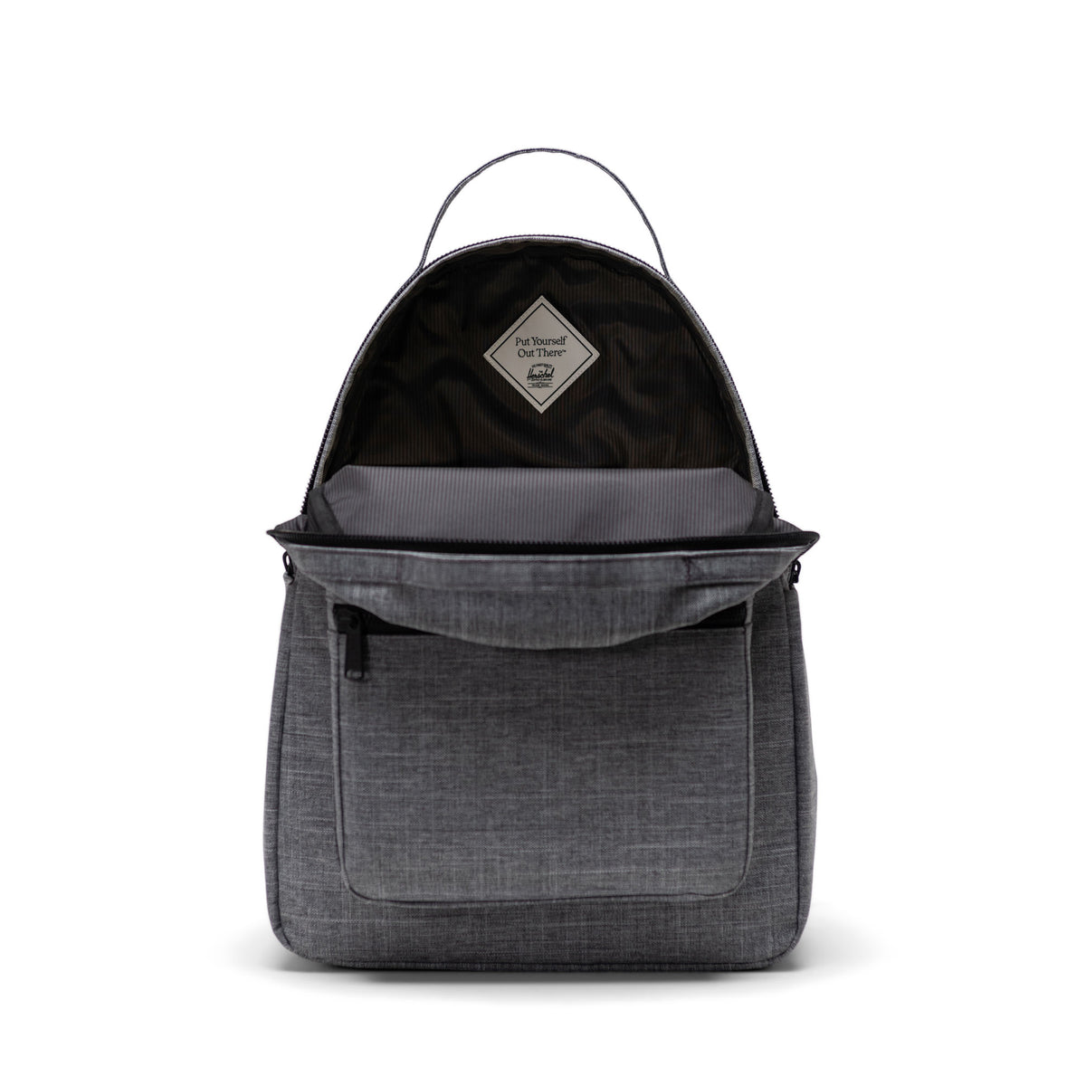 Herschel Nova Backpack 18L in Raven Crosshatch — interior view 2 # color_Raven Crosshatch