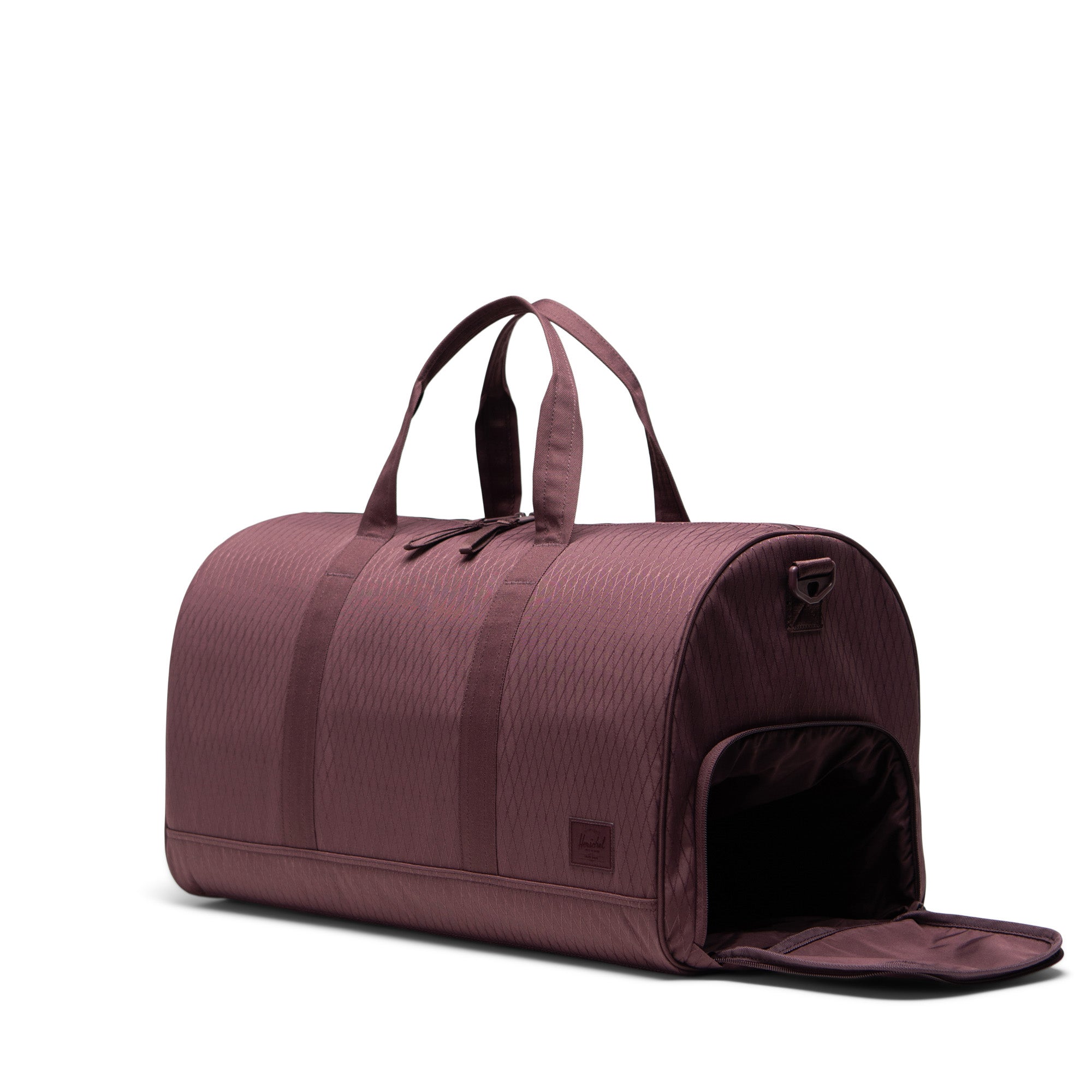 Herschel Novel Duffle 43L in Huckleberry Diamond — interior view # color_Huckleberry Diamond