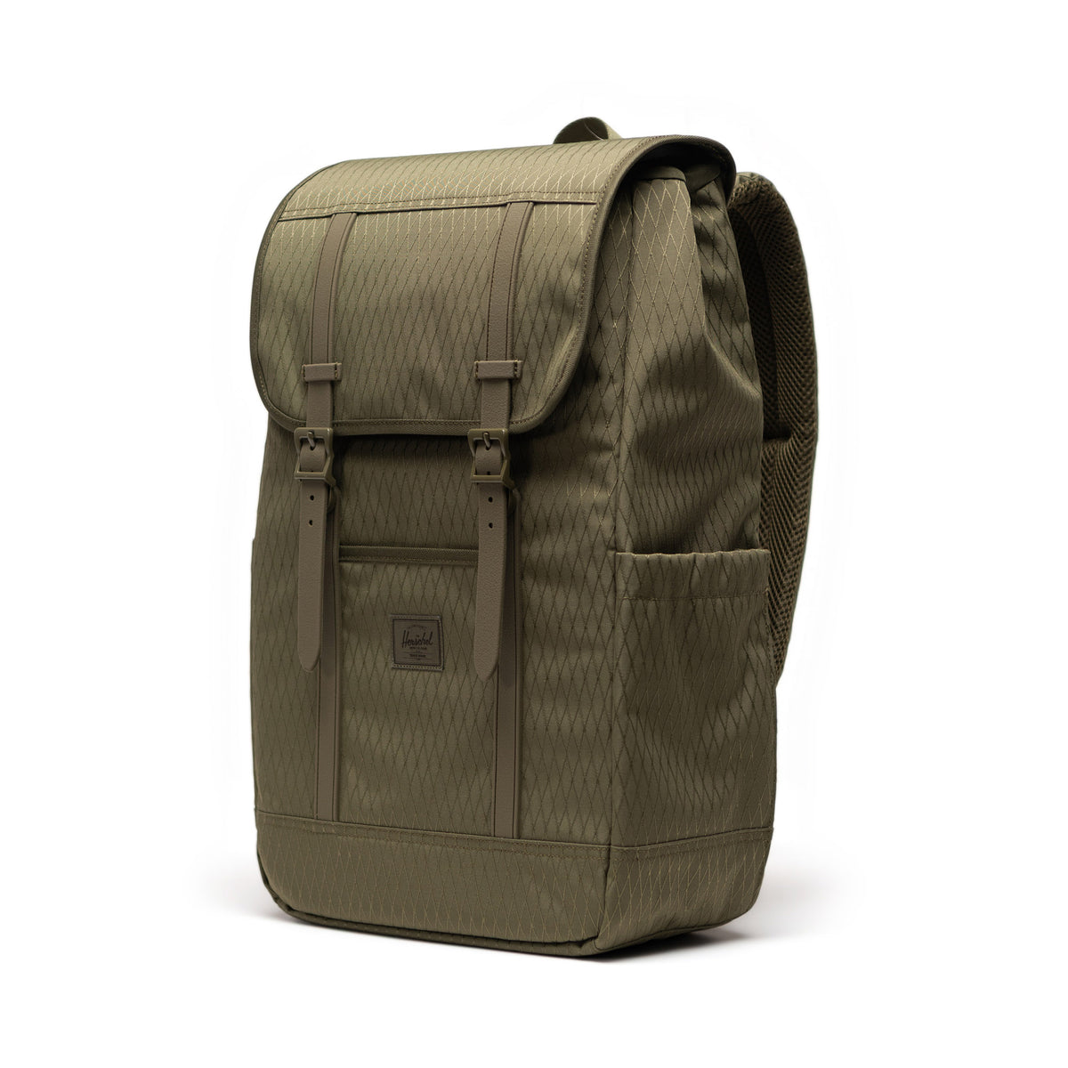 Herschel Retreat Backpack 23L in Ivy Green Diamond — angle view 2 # color_Ivy Green Diamond