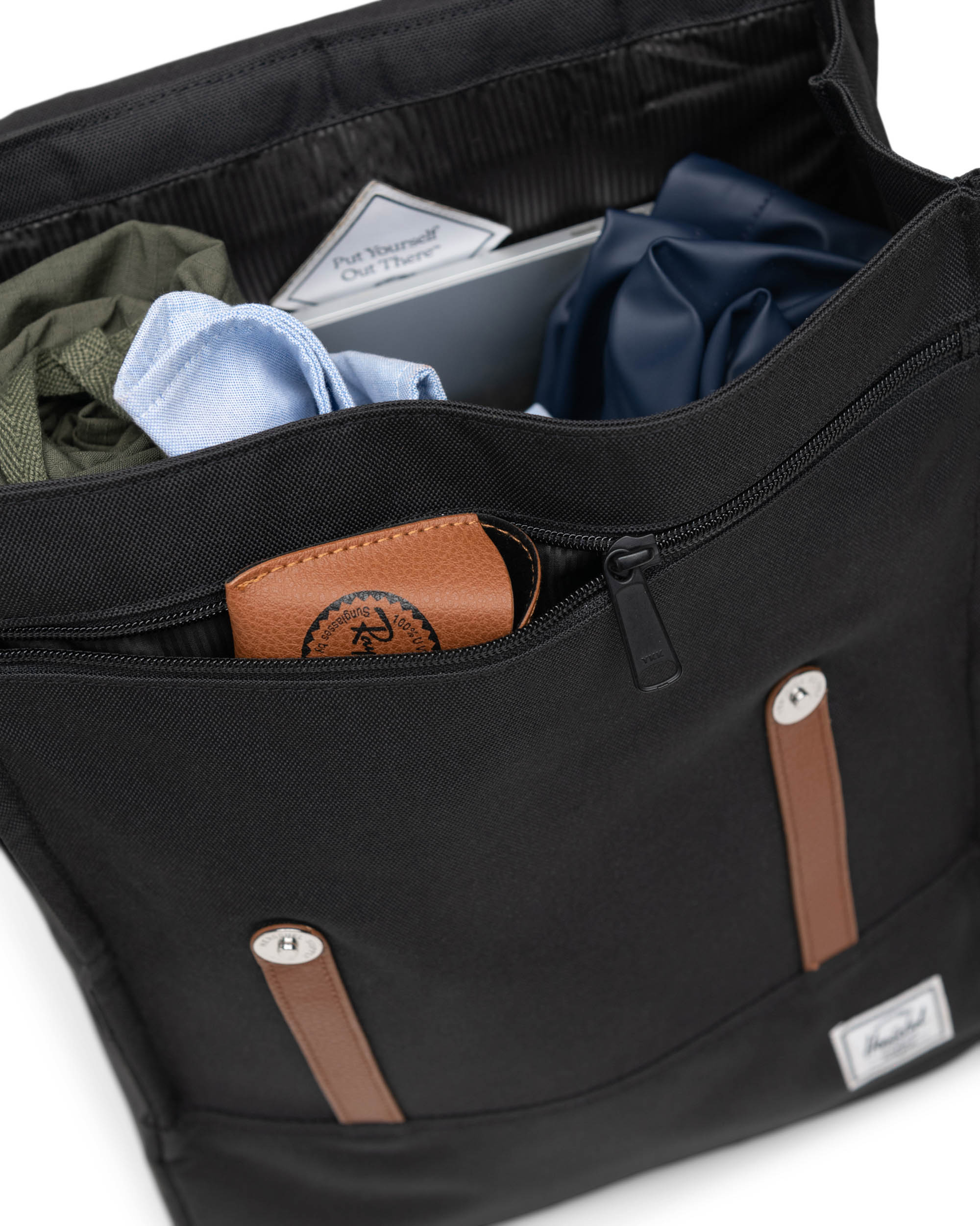 Herschel Survey Backpack 20L in Black — interior view 3