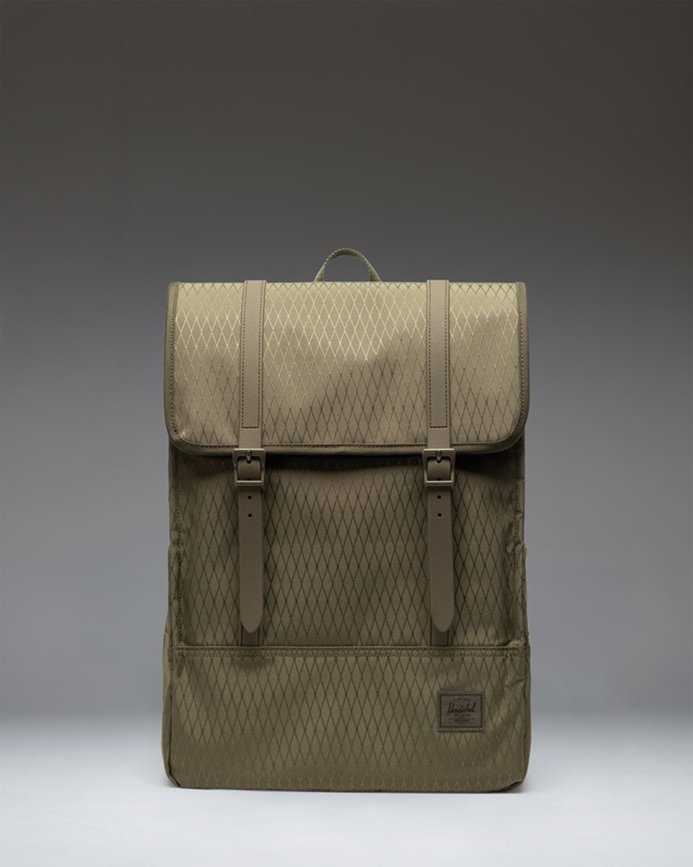 Herschel Survey Backpack 20L in Ivy Green Diamond — front view