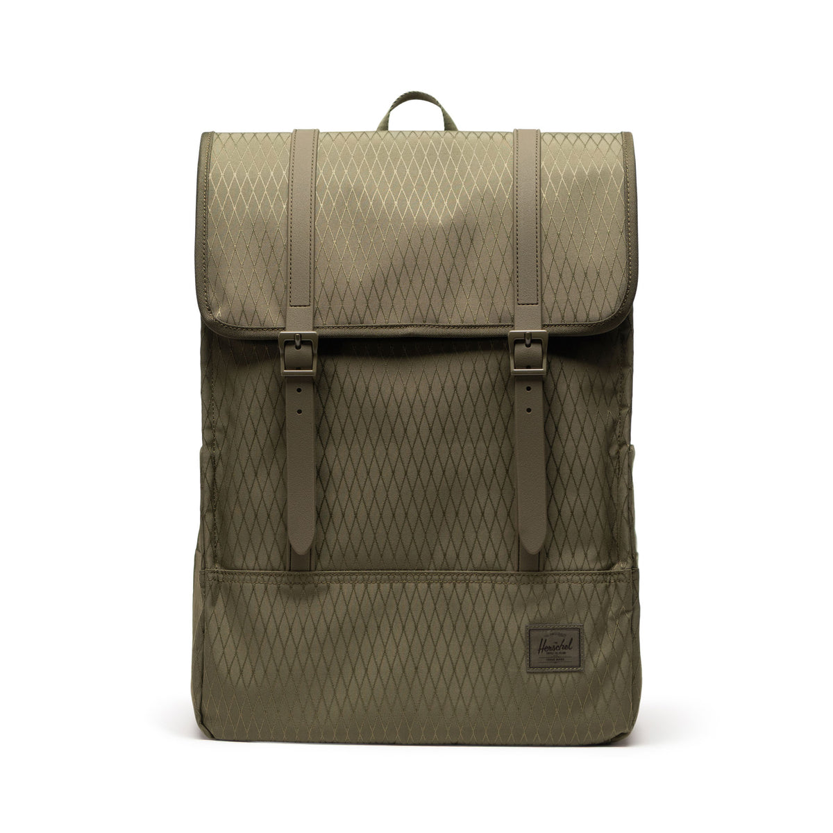 Herschel Survey Backpack 20L in Ivy Green Diamond — front view # color_Ivy Green Diamond