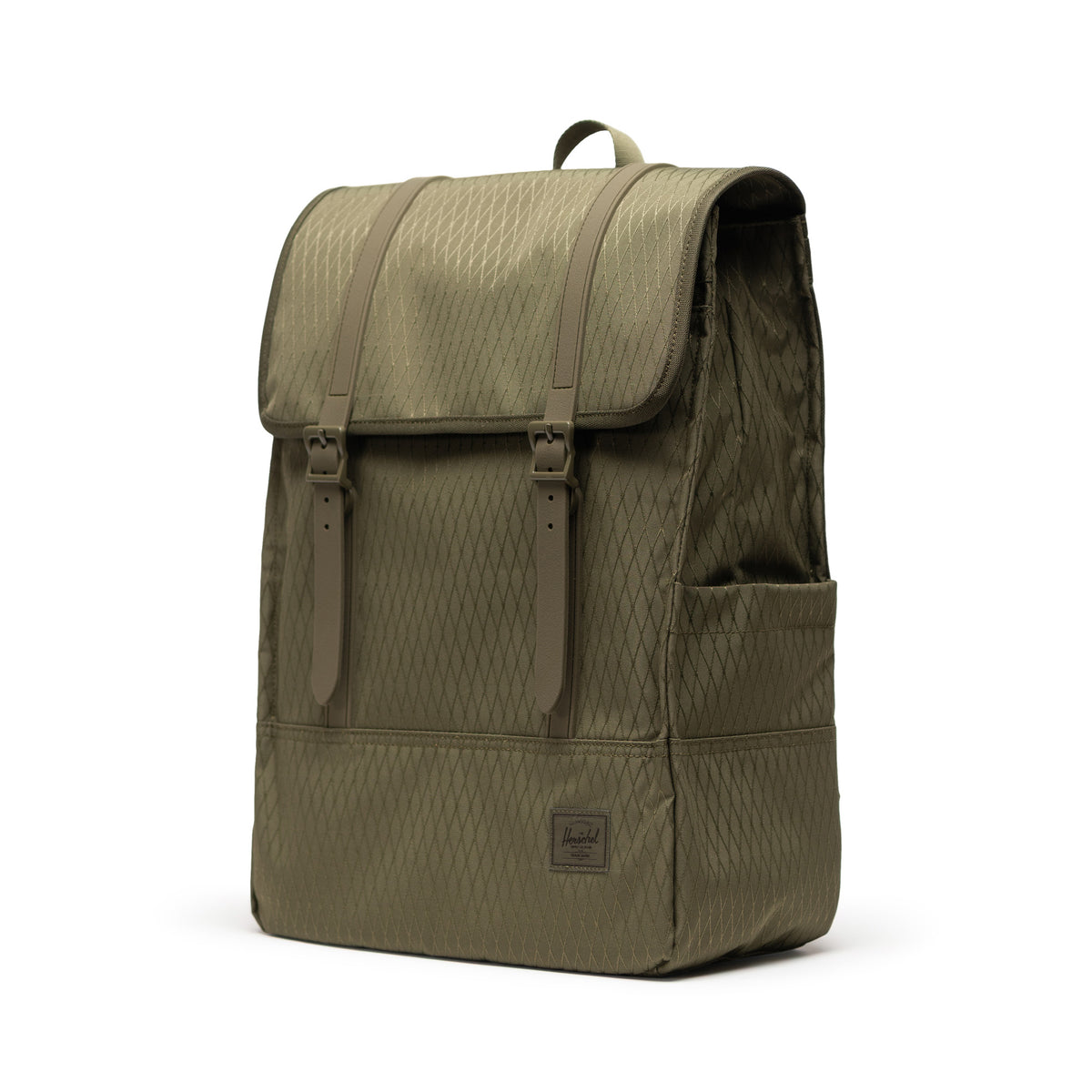 Herschel Survey Backpack 20L in Ivy Green Diamond — angle view 3 # color_Ivy Green Diamond
